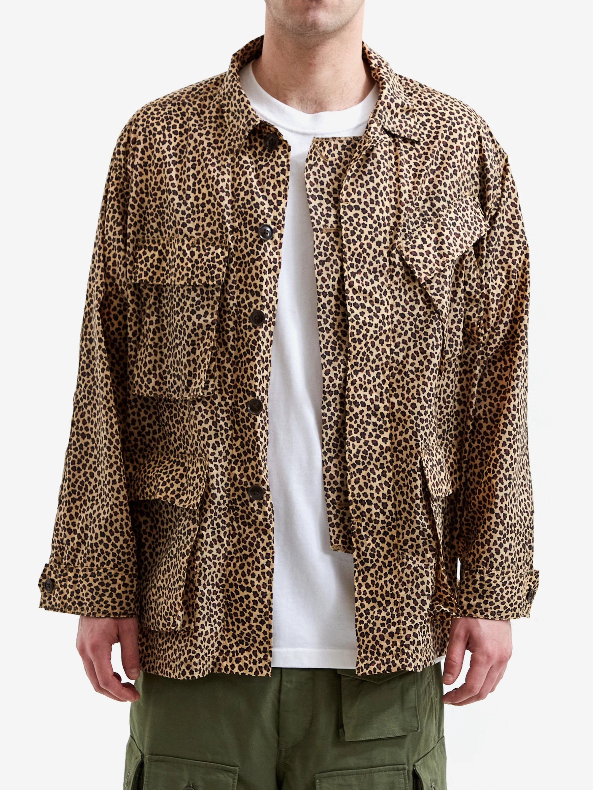 Engineered Garments BDU Jacket - Khaki Leopard Print - Image 2