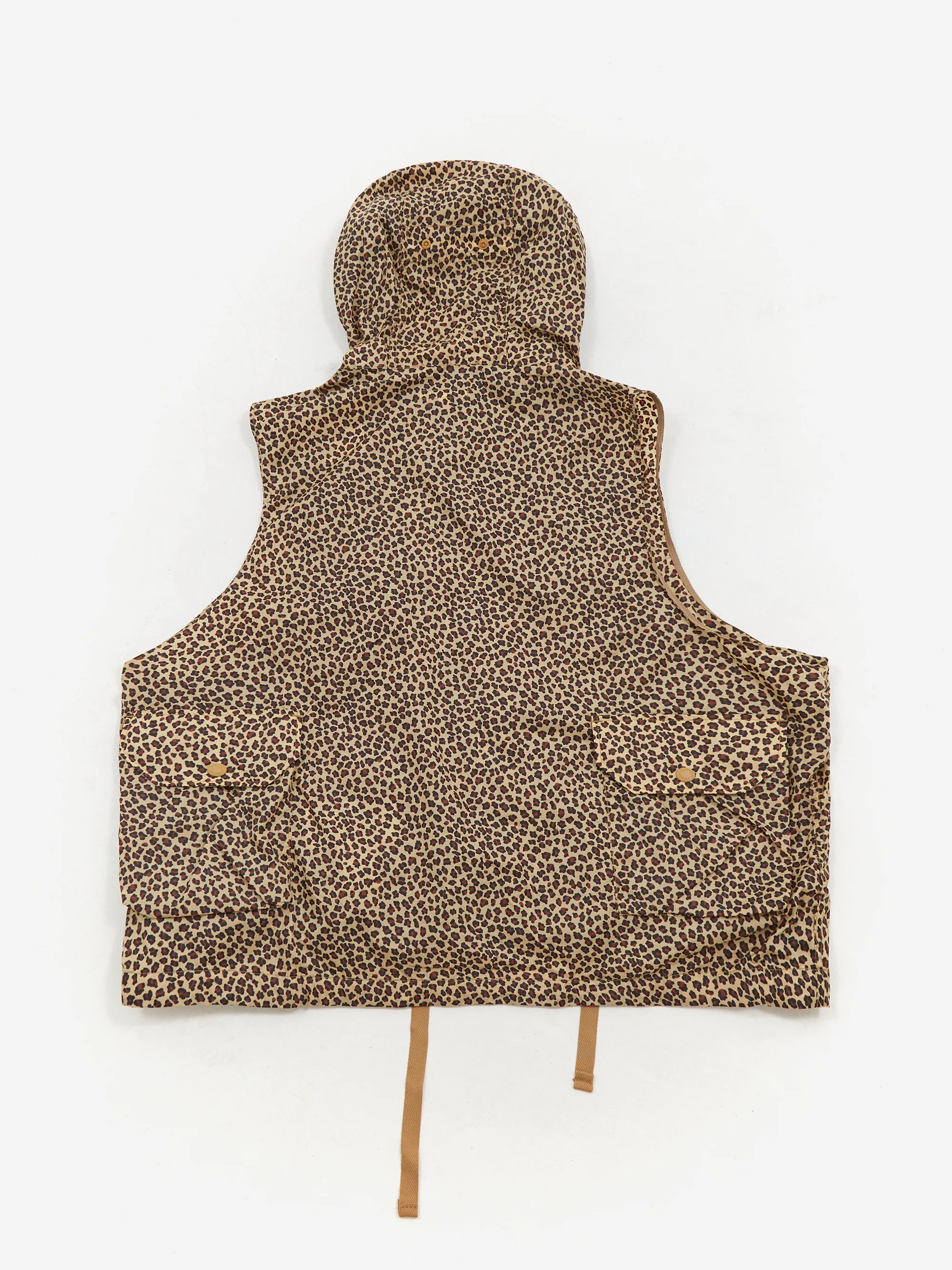 Engineered Garments Field Vest - Khaki Leopard Print - Image 4