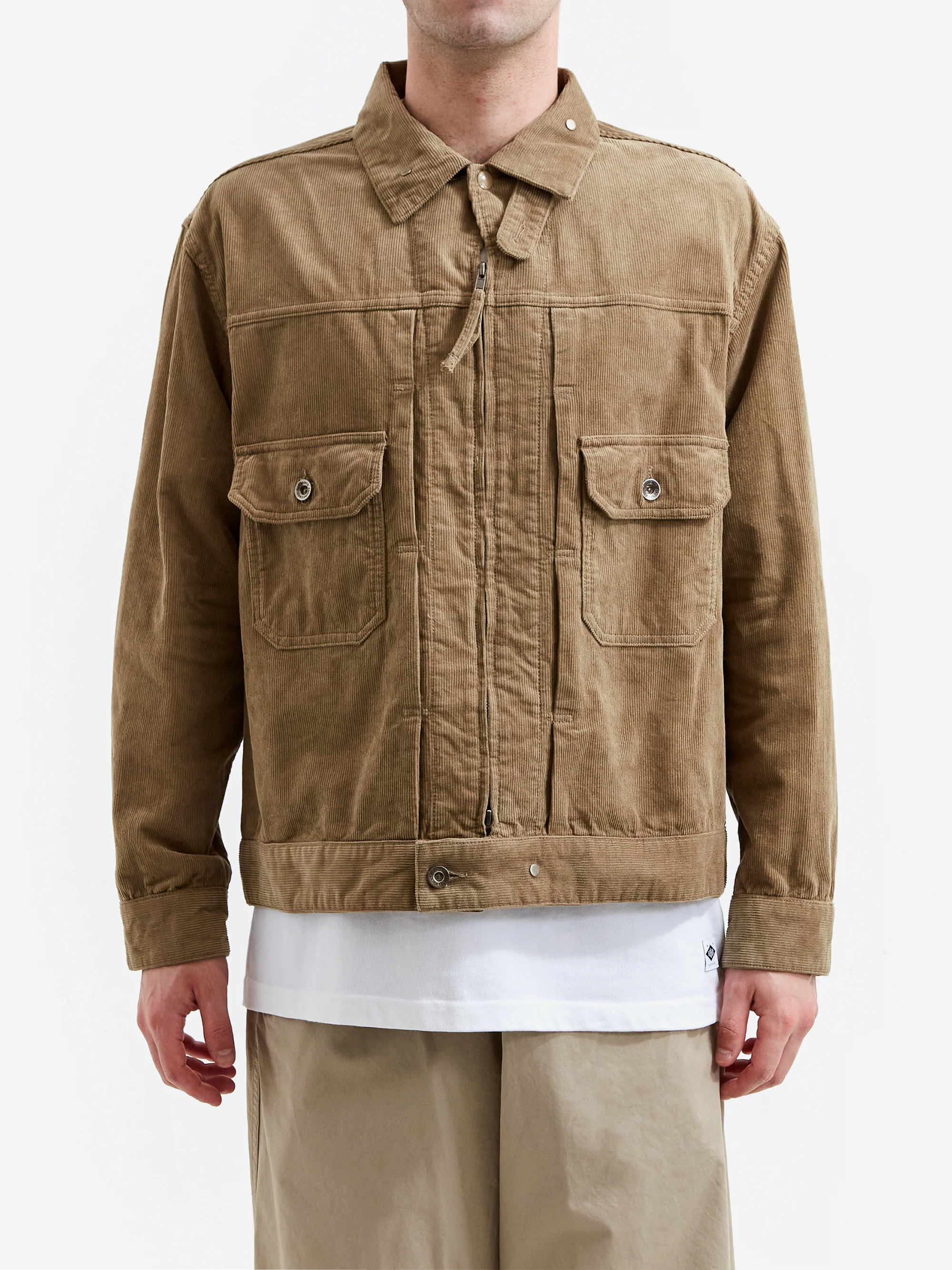 Engineered Garments Trucker Jacket - Khaki Corduroy - Image 5