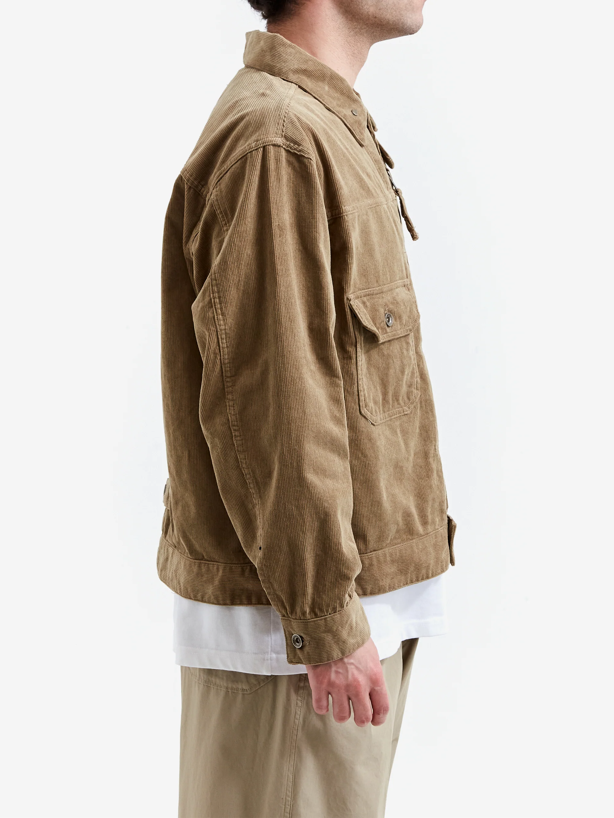 Engineered Garments Trucker Jacket - Khaki Corduroy - Image 6