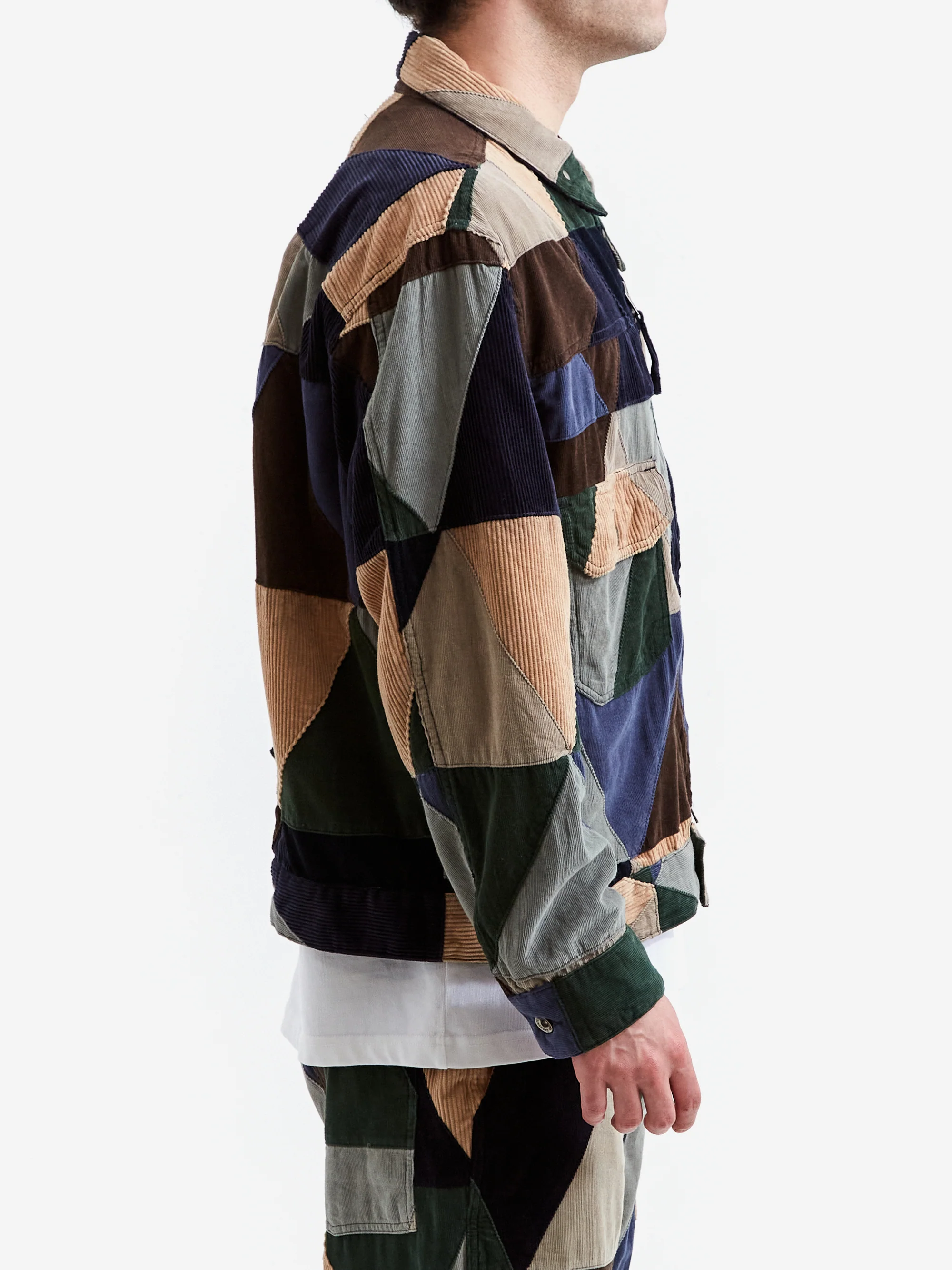 Engineered Garments Trucker Jacket - Multi Colour Triangle Patchwork - Image 6