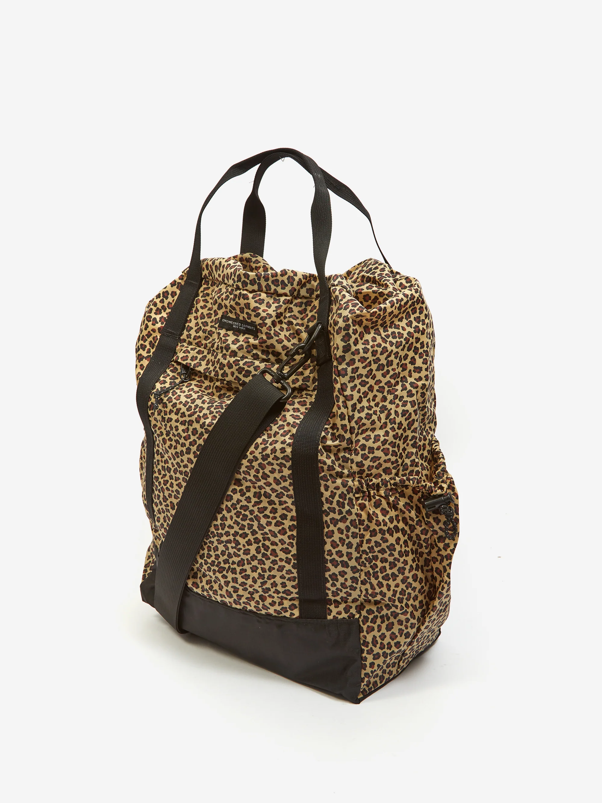 Engineered Garments UL 3 Way Bag - Khaki Leopard Print - Image 2
