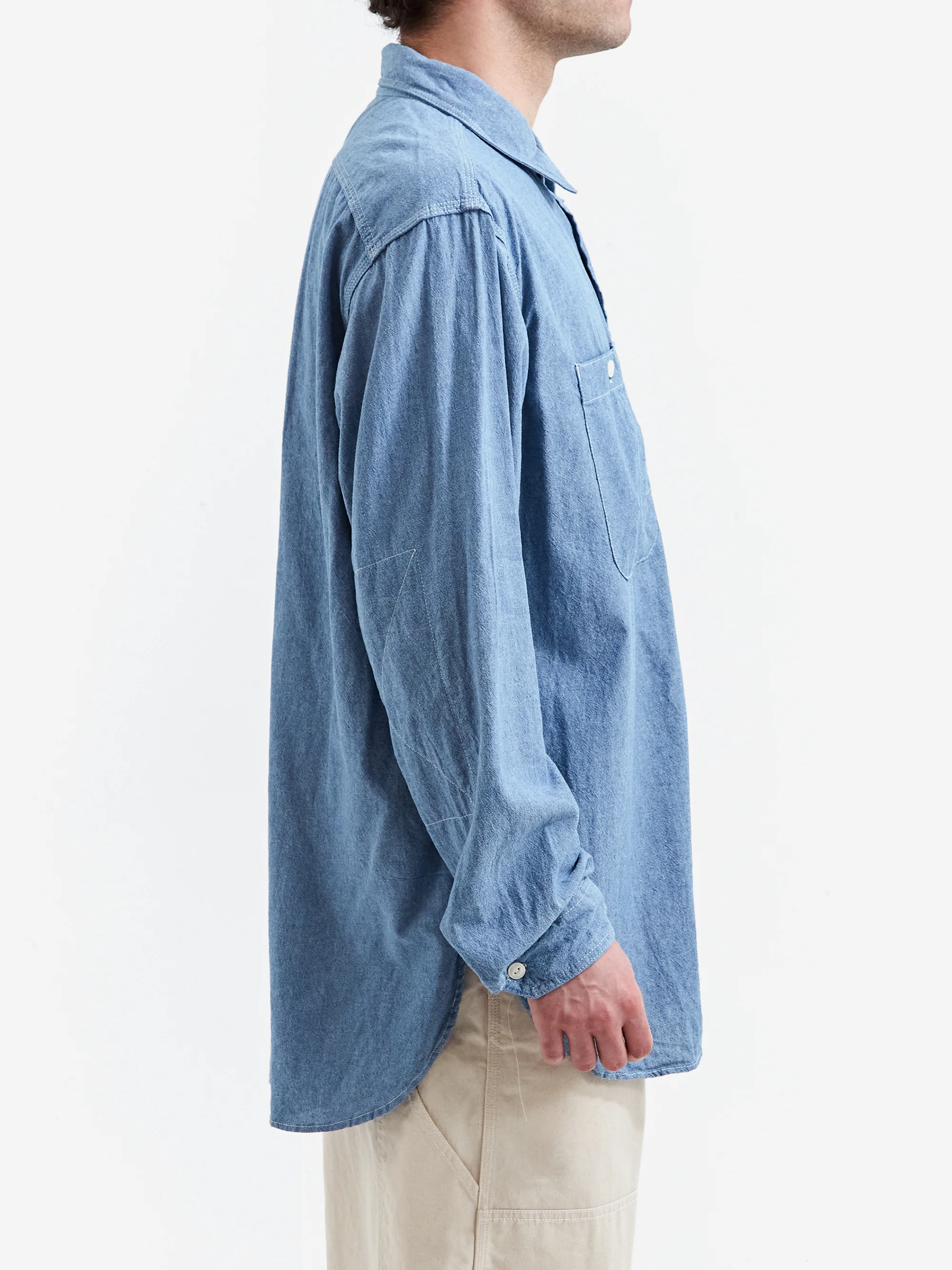 Engineered Garments Work Shirt - Light Blue Cotton Chambray - Image 5