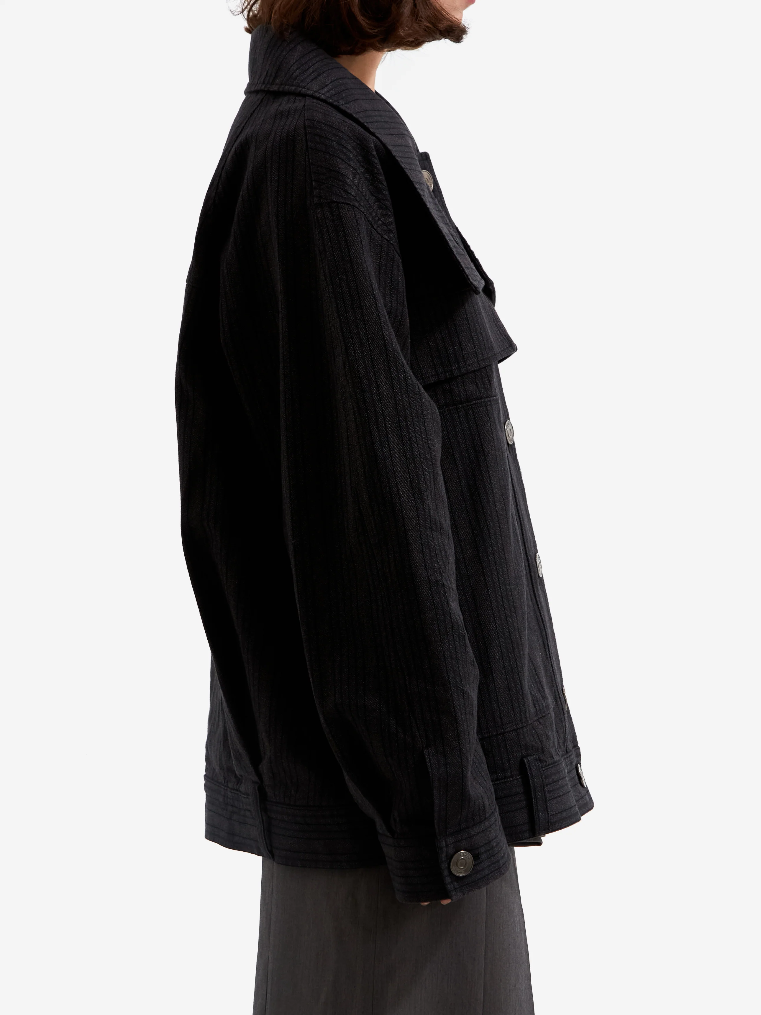 epingler Oversized Denim Jacket - Charcoal - Image 2