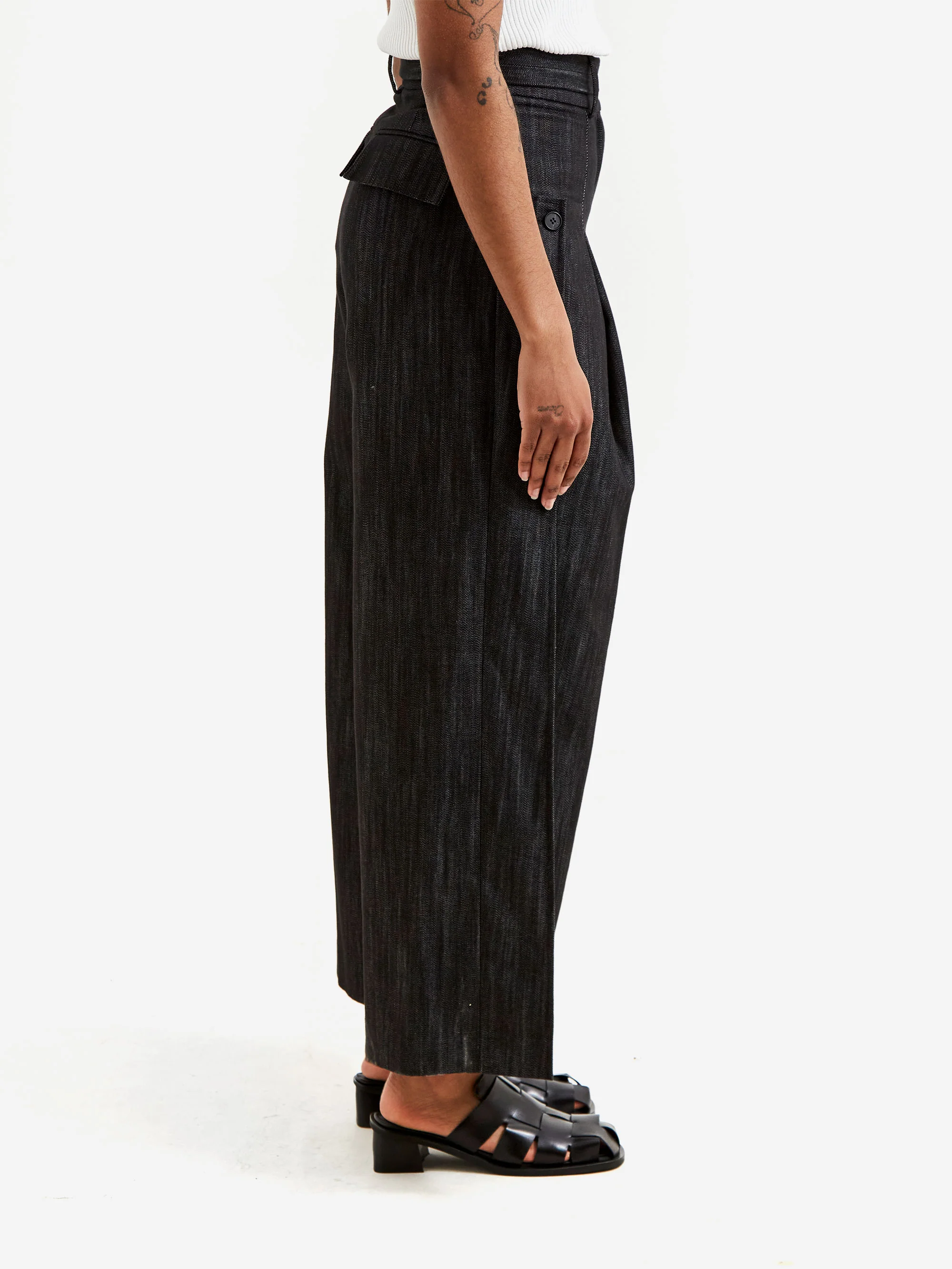 Epingler Straight Denim Slacks - Black - Image 2
