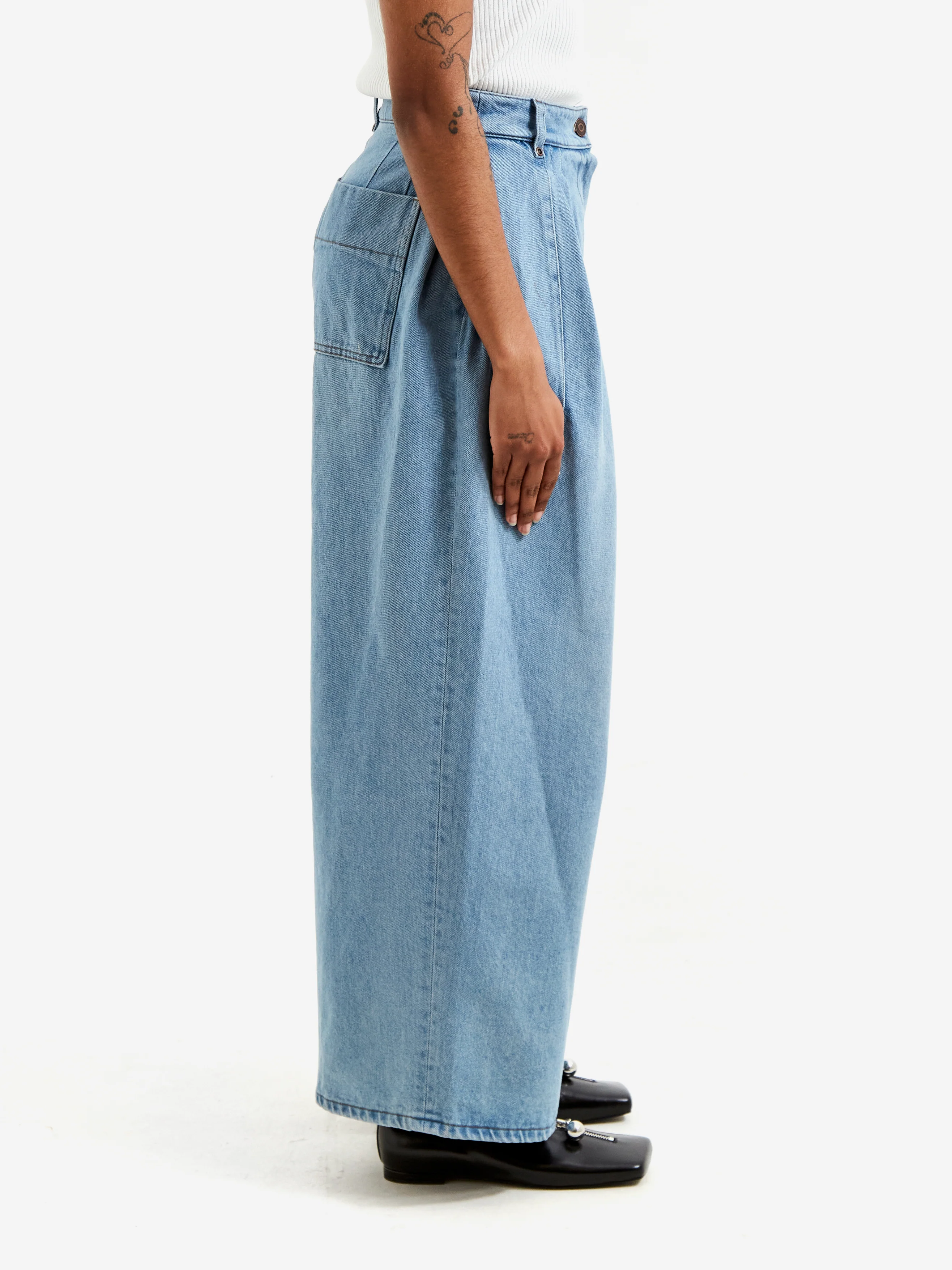 Epingler Wide Tuck Denim - Washed Blue - Image 2