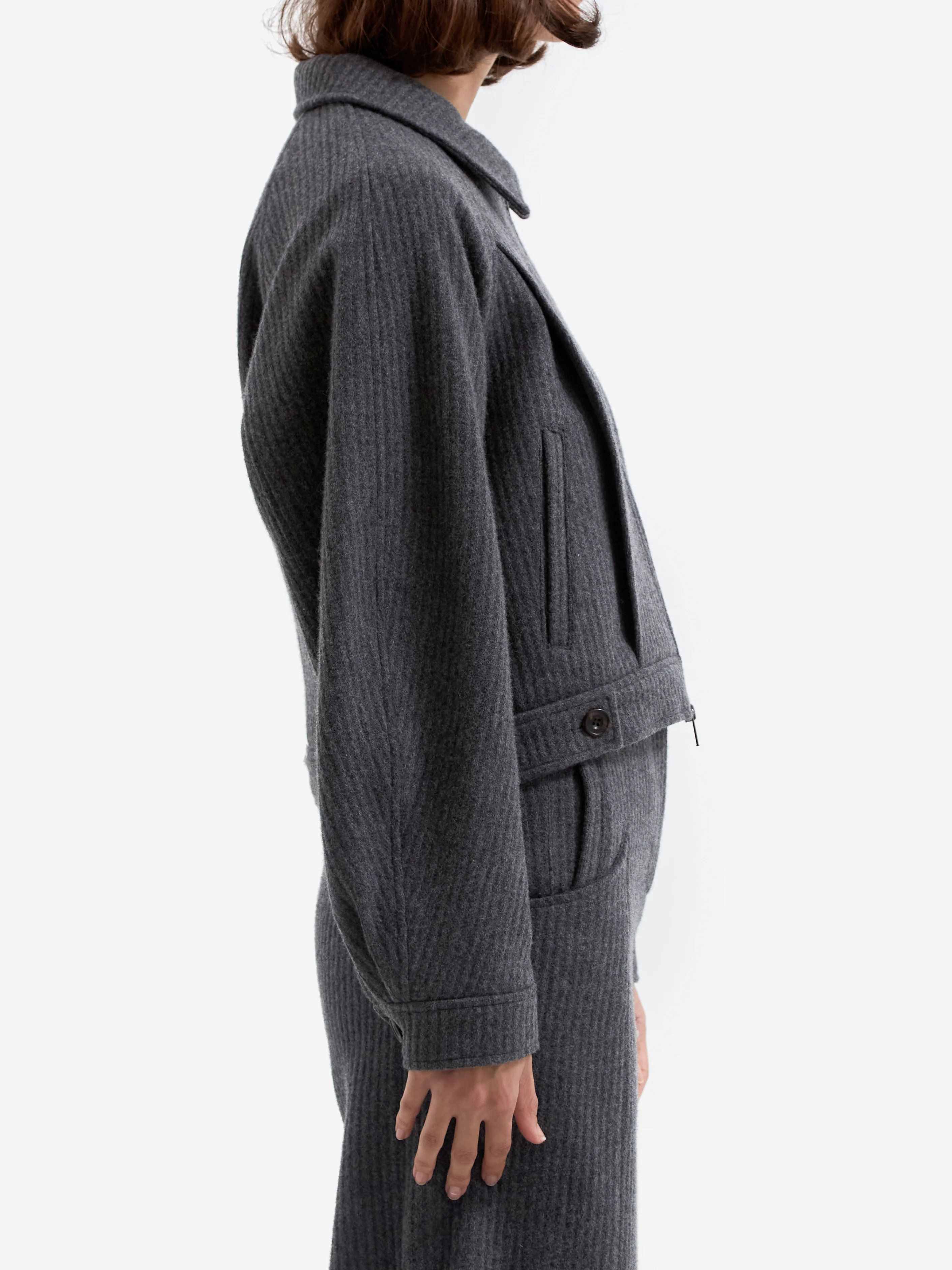epingler Wool Bomber Jacket - Grey - Image 2