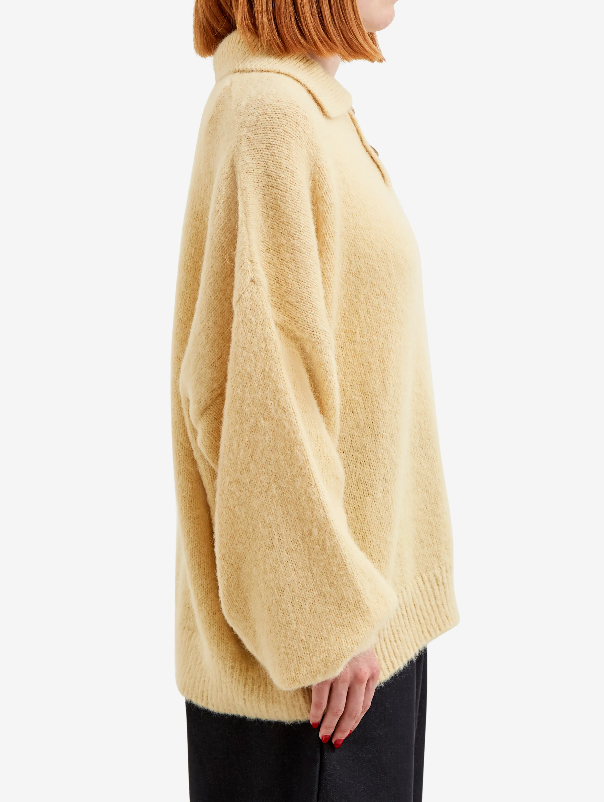 Estudio Niksen Alpaca Polo Sweaters W - Butter Yellow - Image 2