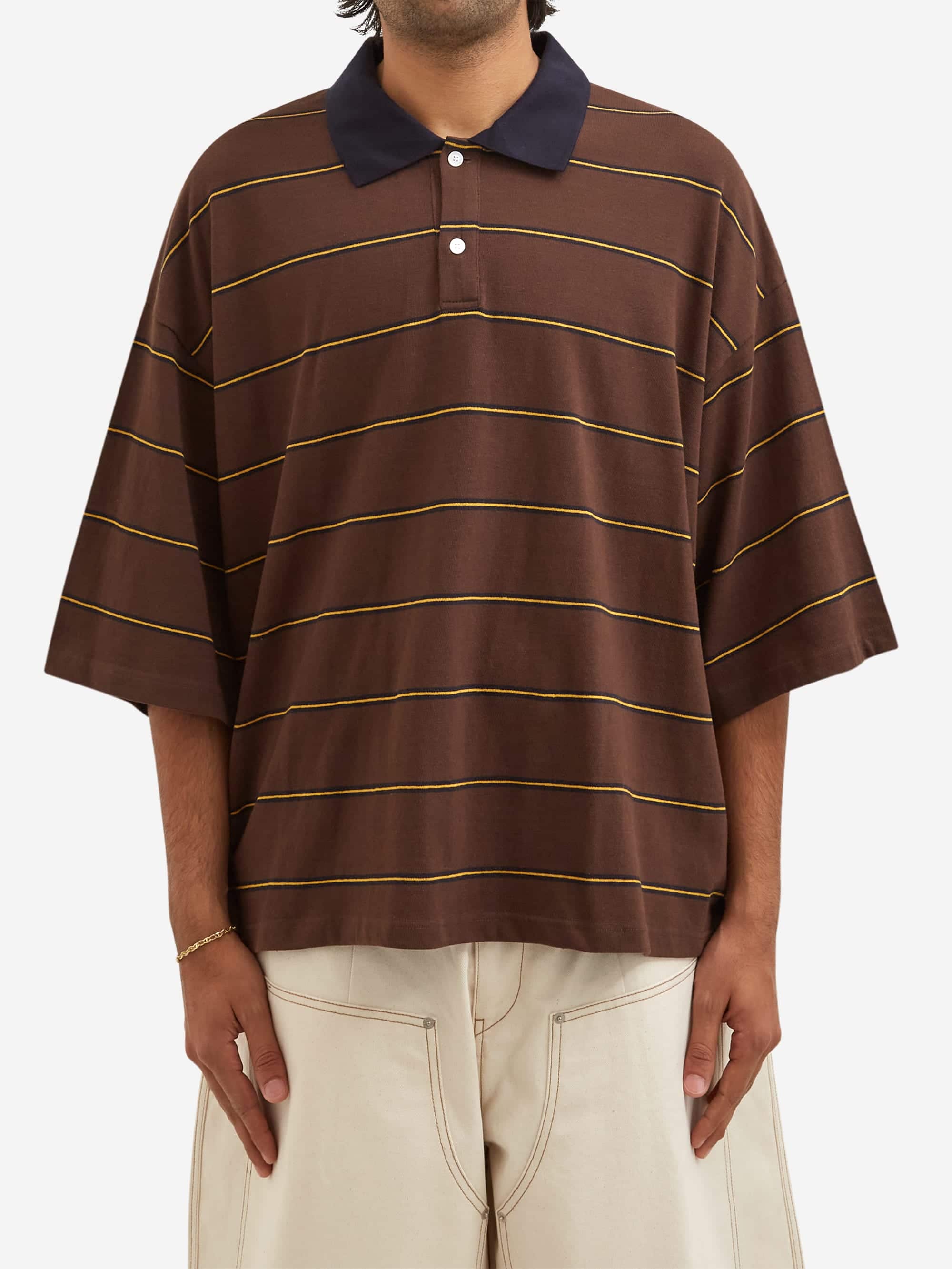 Estudio Niksen Boxy Jersey Polo - Brown - Image 2