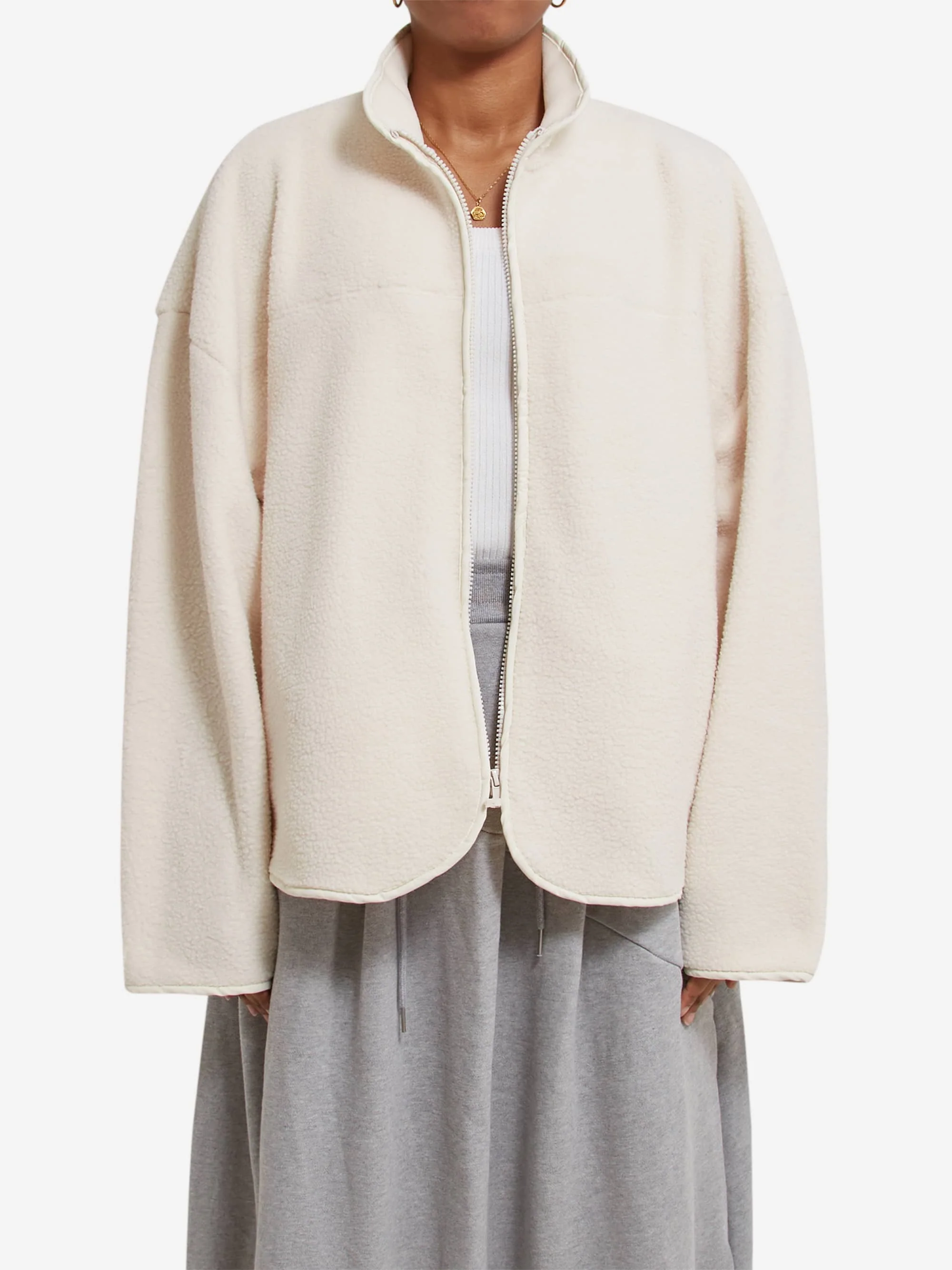 Estudio Niksen Boxy Wide Fleece - Cream - Image 4