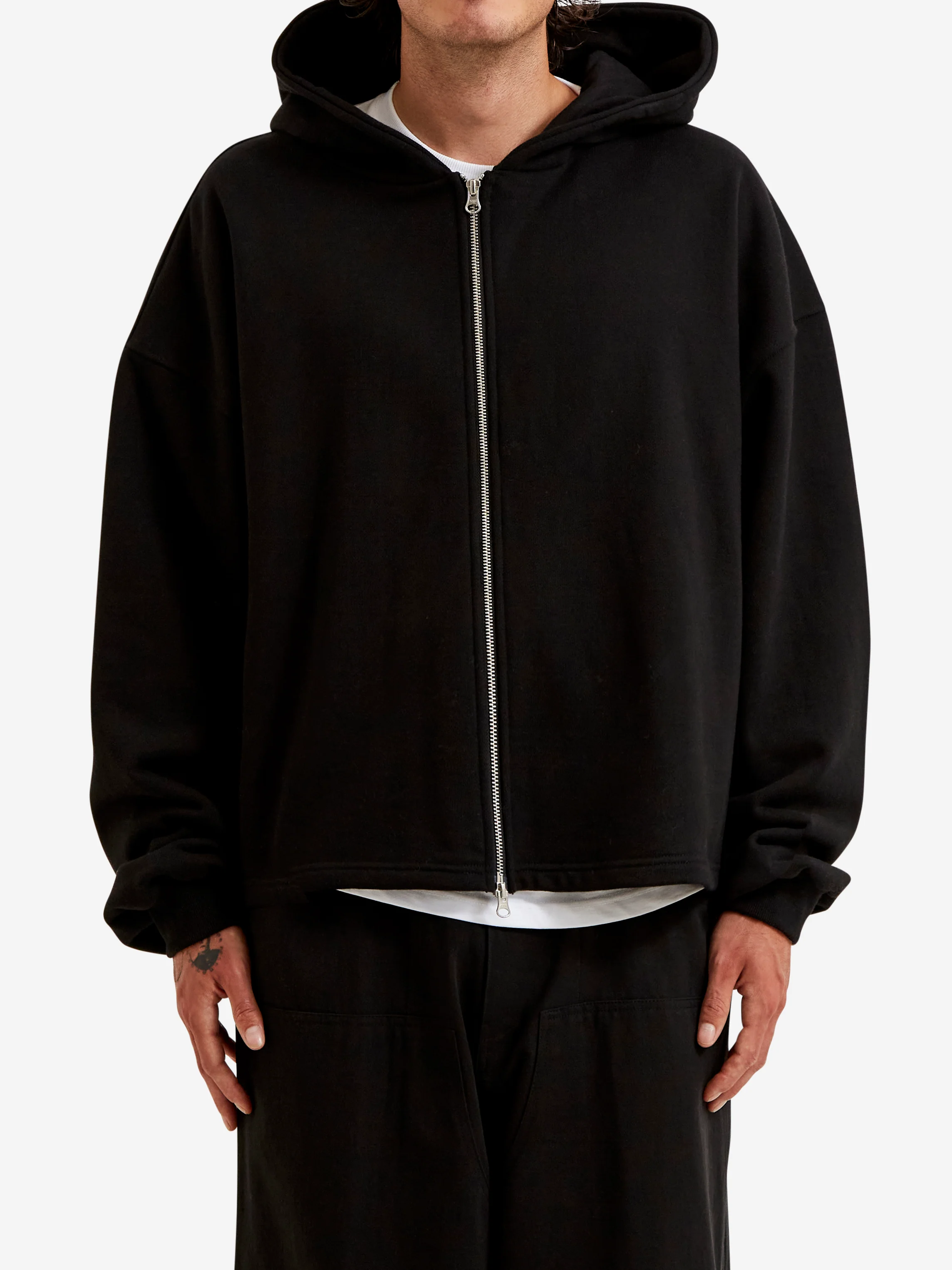 Estudio Niksen Boxy Zip-up Hoodie - Black - Image 2