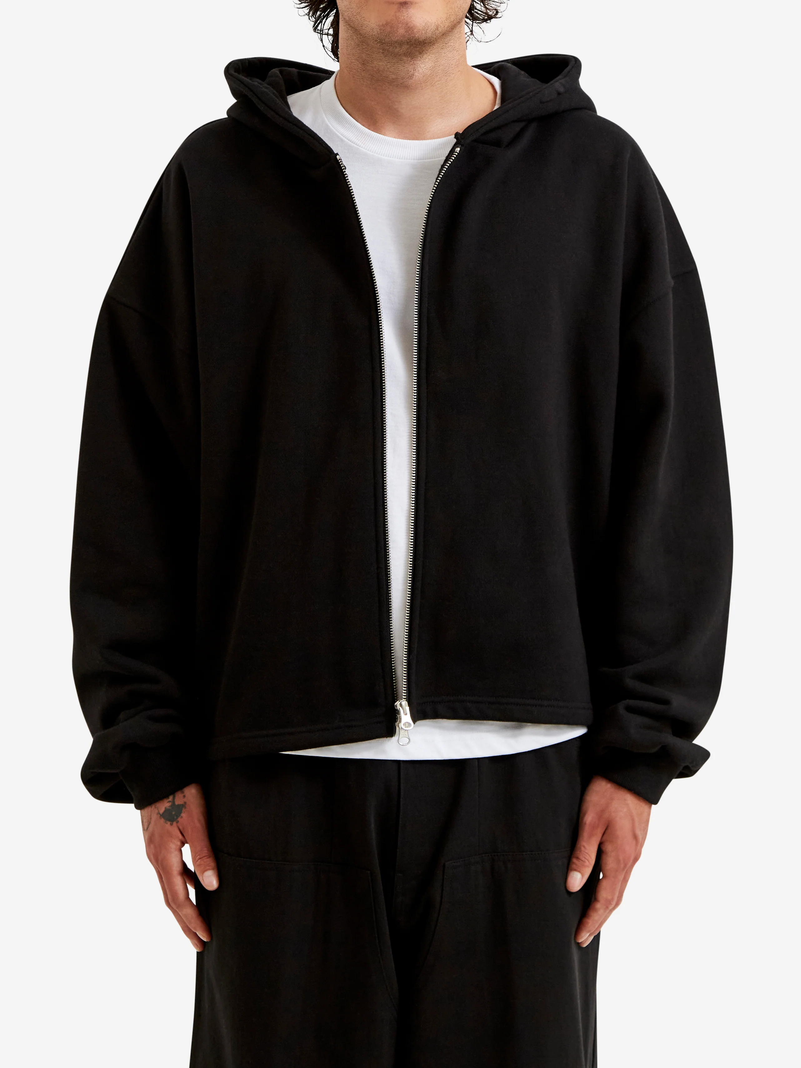 Estudio Niksen Boxy Zip-up Hoodie - Black - Image 3