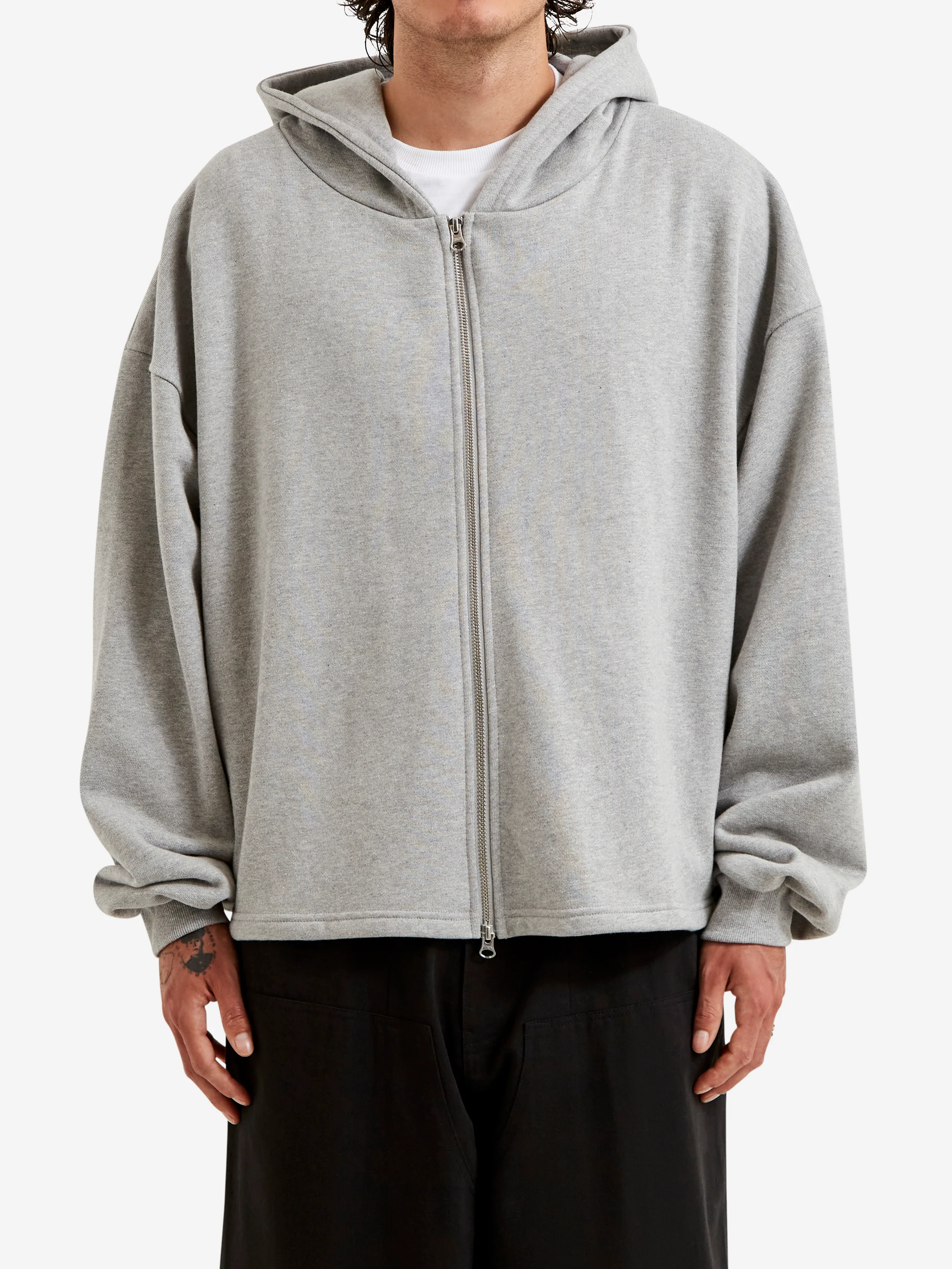 Estudio Niksen Boxy Zip-up Hoodie - Grey - Image 2