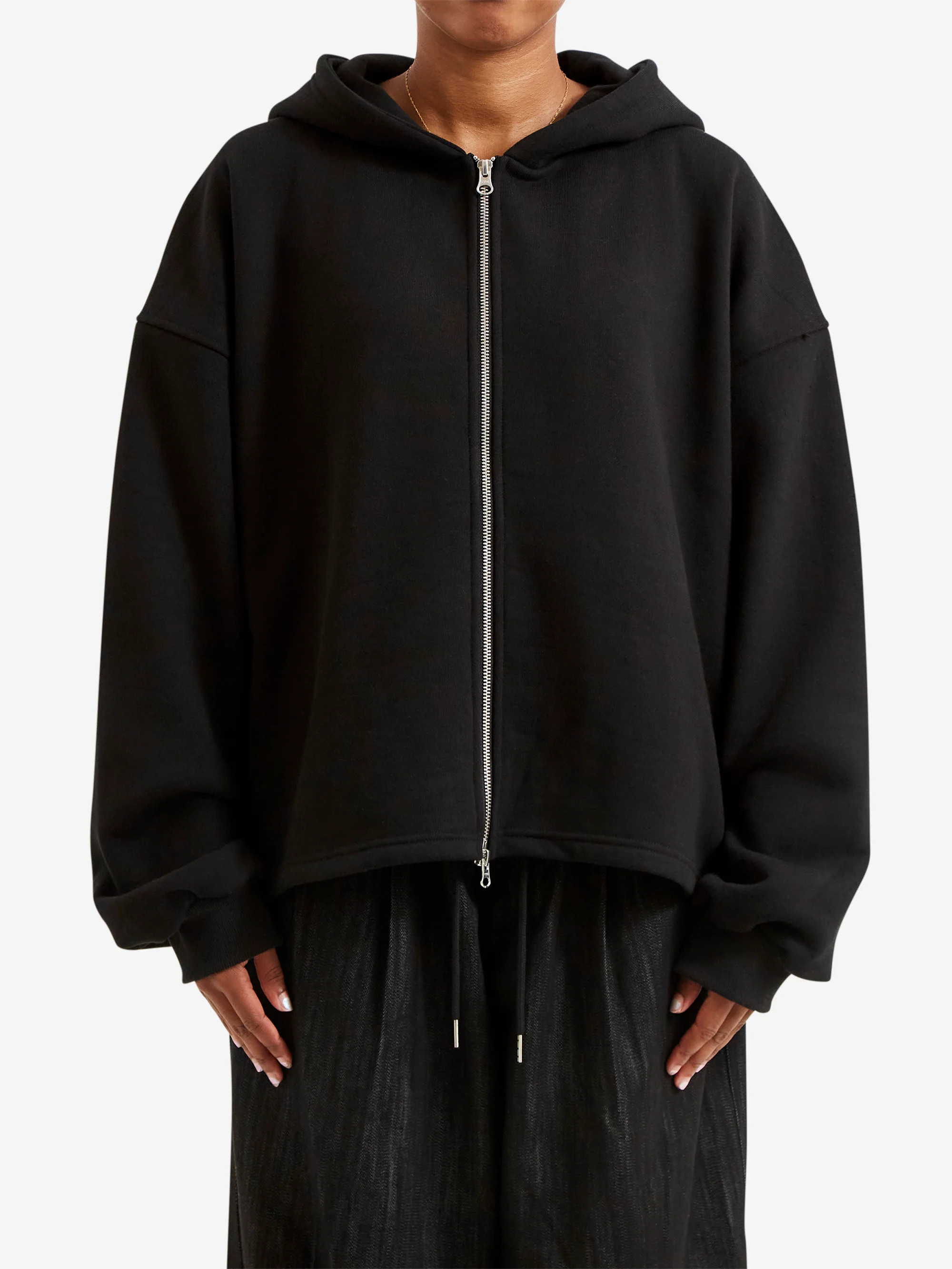 Estudio Niksen Boxy Zip-up Hoodie W - Black - Image 2