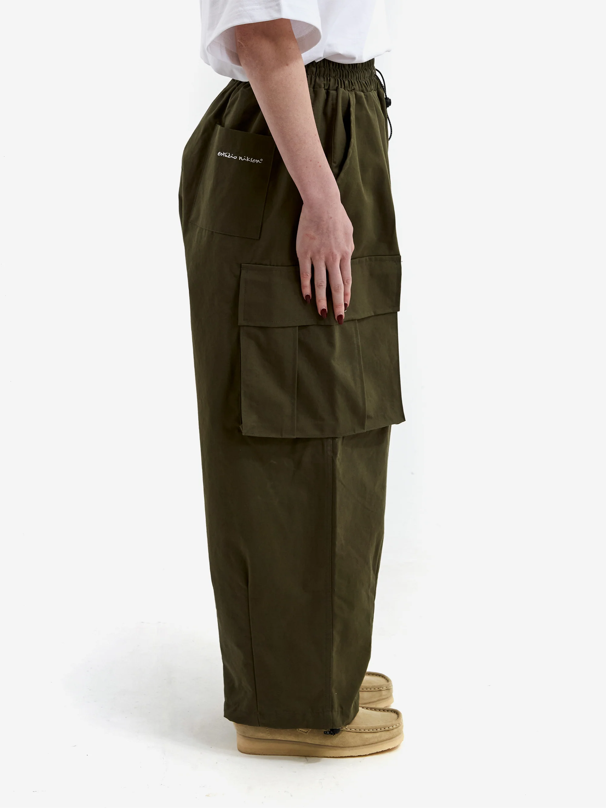 Estudio Niksen Cargo String Balloon Pants W - Khaki - Image 2