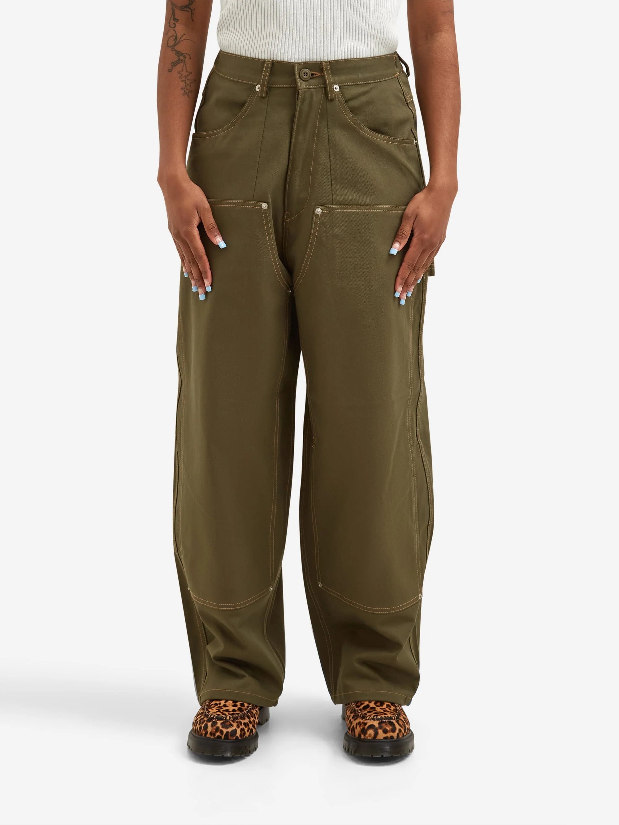 Estudio Niksen Carpenter Balloon Pants V2 - Khaki - Image 3