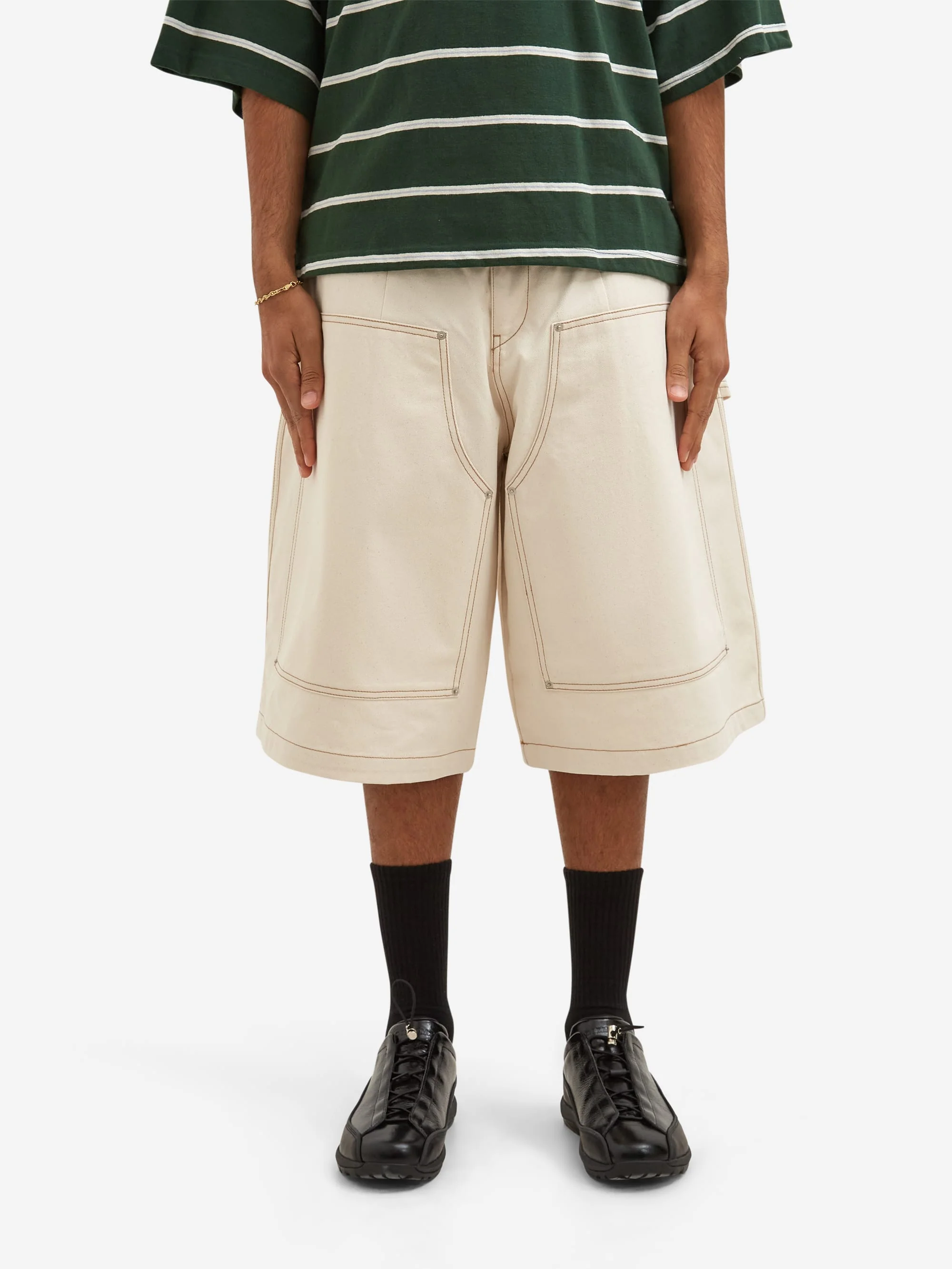 Estudio Niksen Carpenter Wide Shorts - Ivory - Image 2