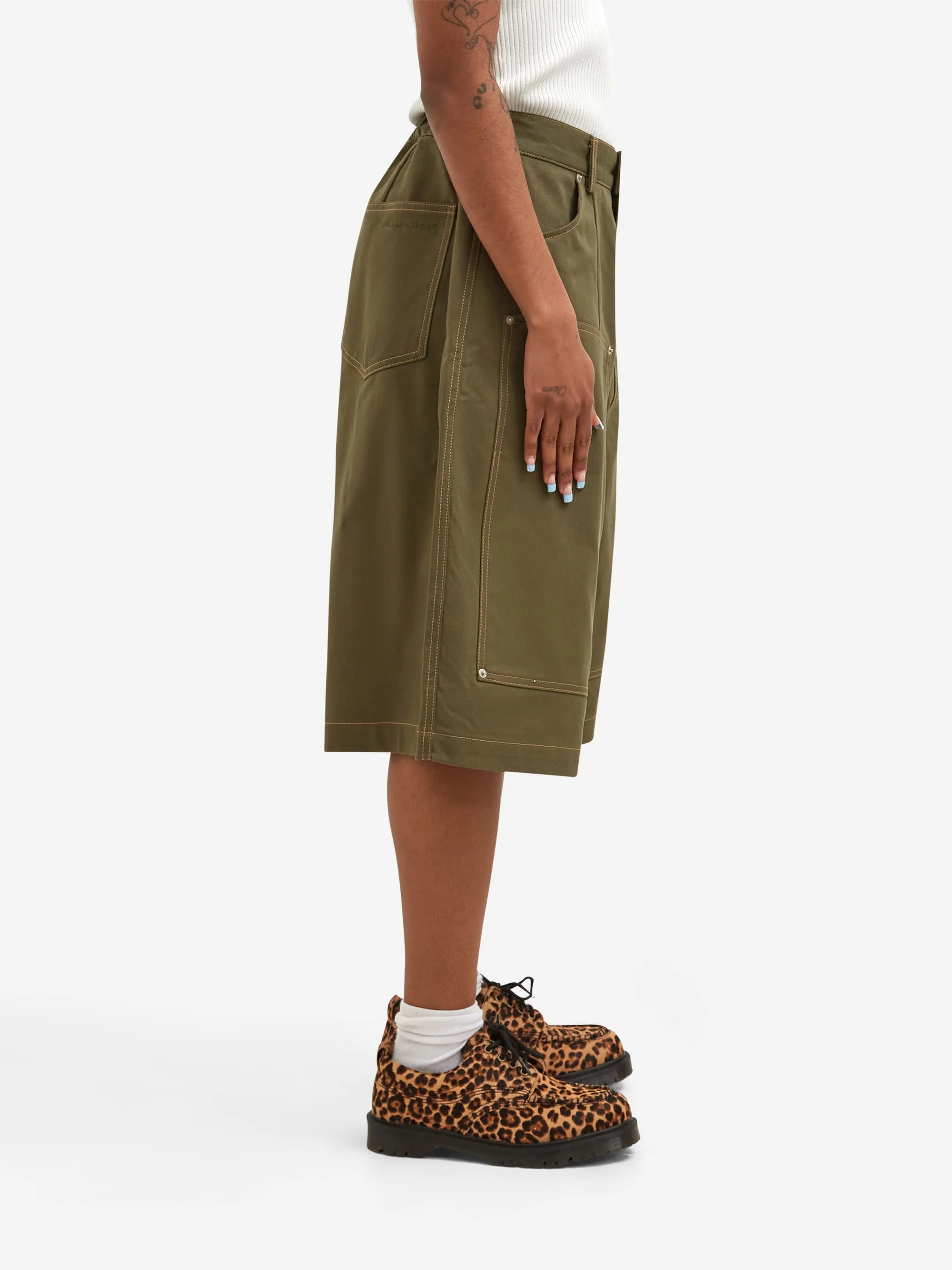 Estudio Niksen Carpenter Wide Shorts - Khaki - Image 5
