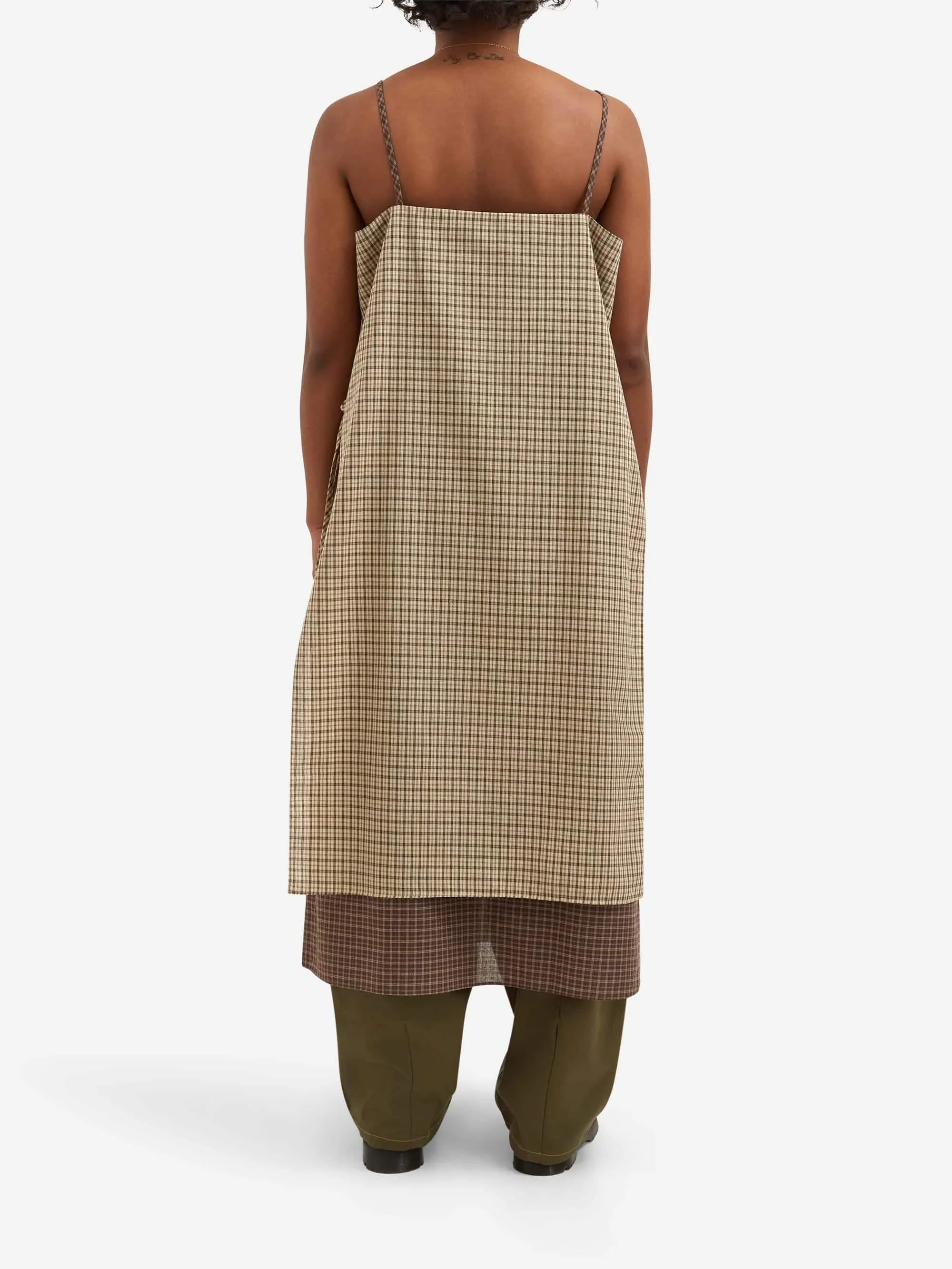 Estudio Niksen Checkered Layered Overdress - Checkered Brown/Beige - Image 4