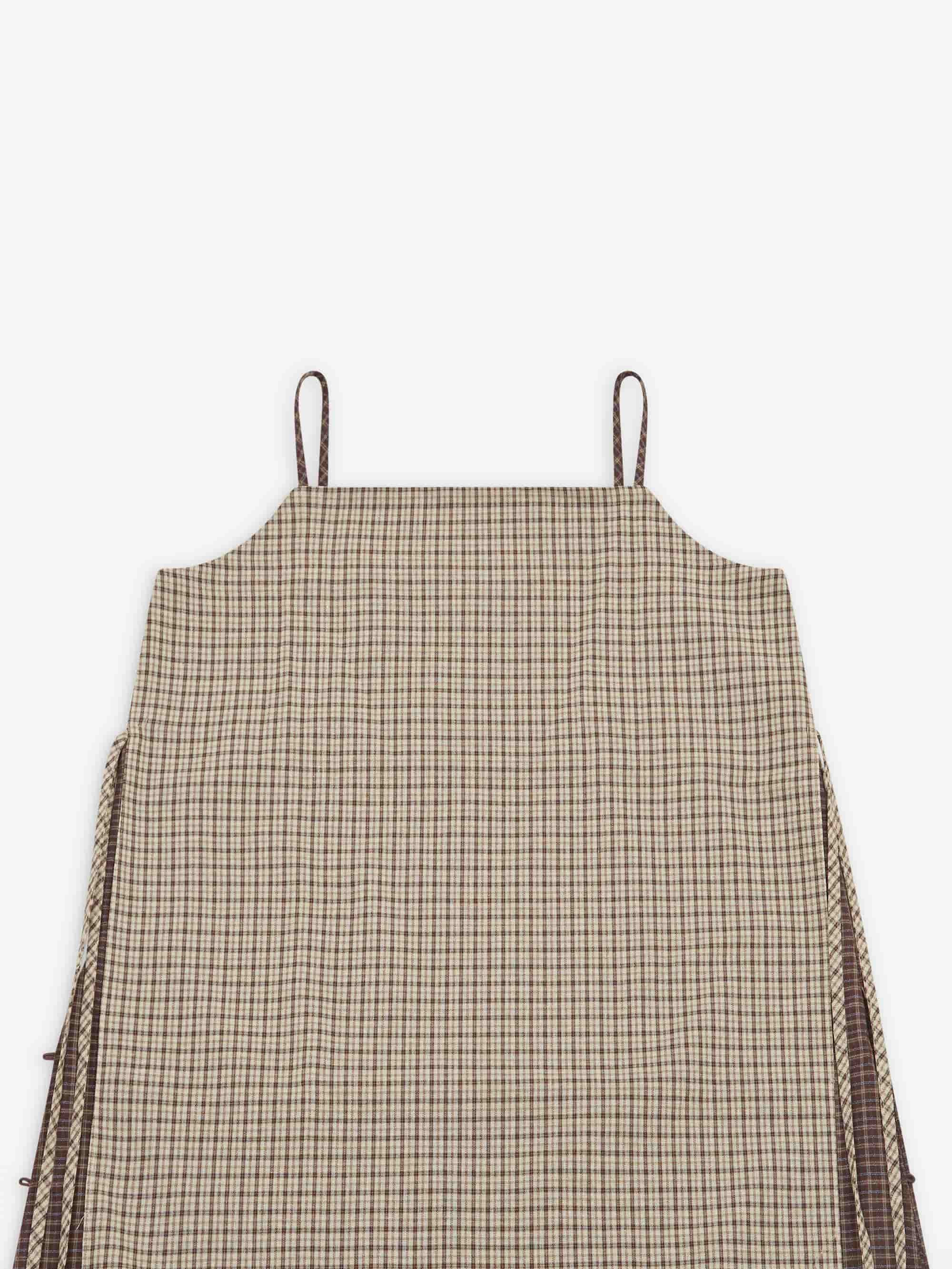 Estudio Niksen Checkered Layered Overdress - Checkered Brown/Beige - Image 5