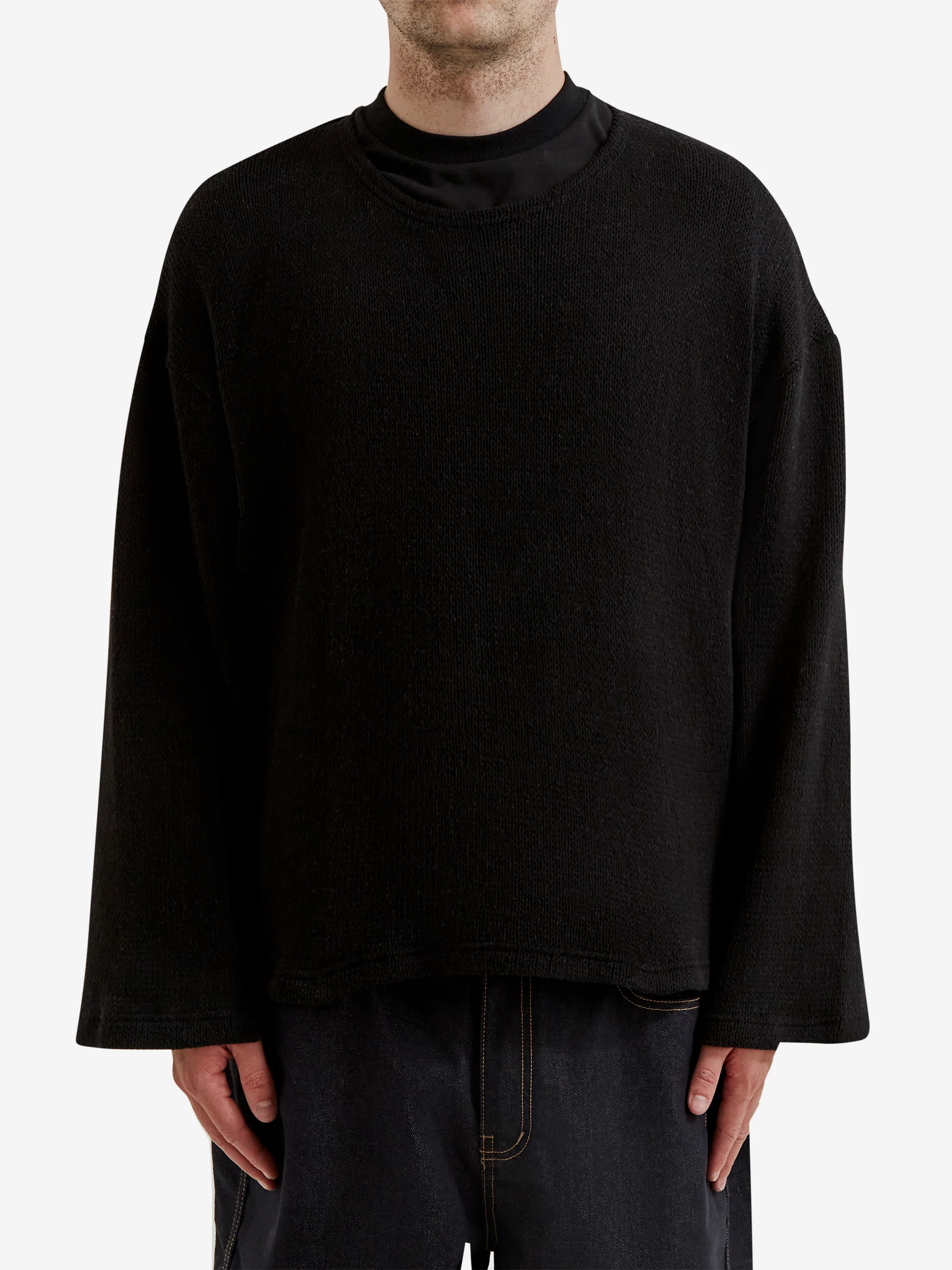 Estudio Niksen Crochet Boxy Sweater - Black - Image 2