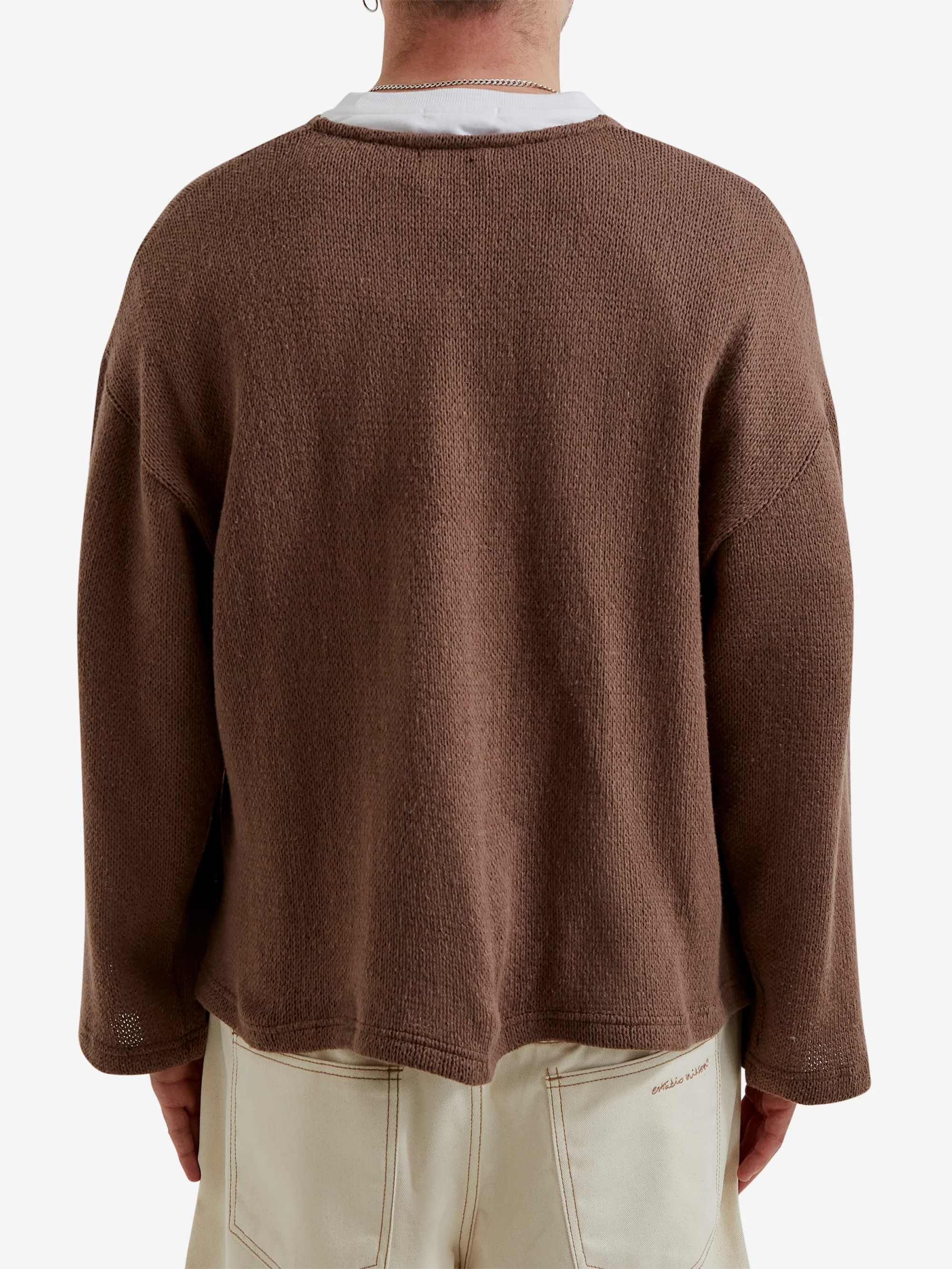 Estudio Niksen Crochet Boxy Sweater - Brown - Image 6