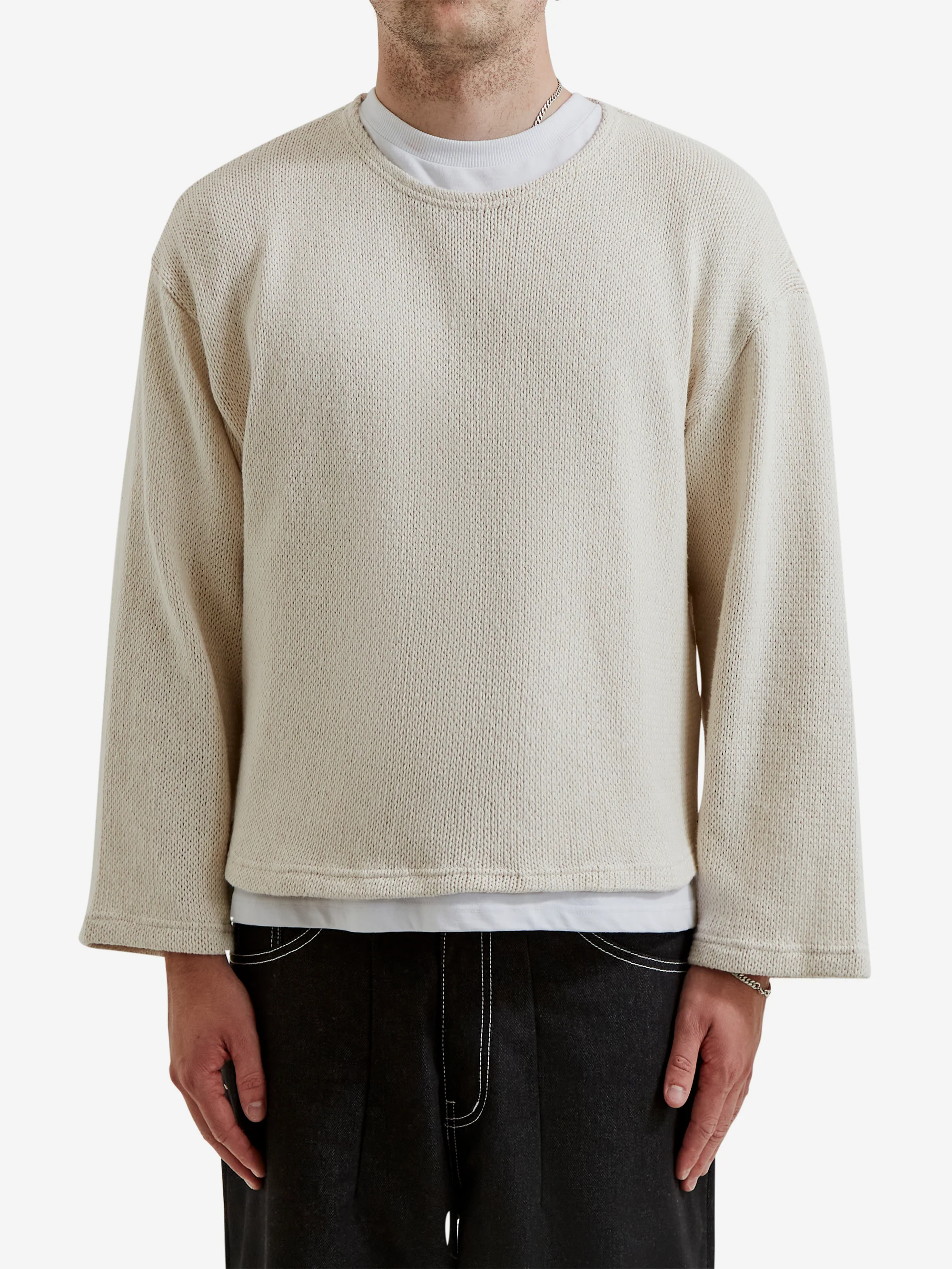 Estudio Niksen Crochet Boxy Sweater - Ivory - Image 2