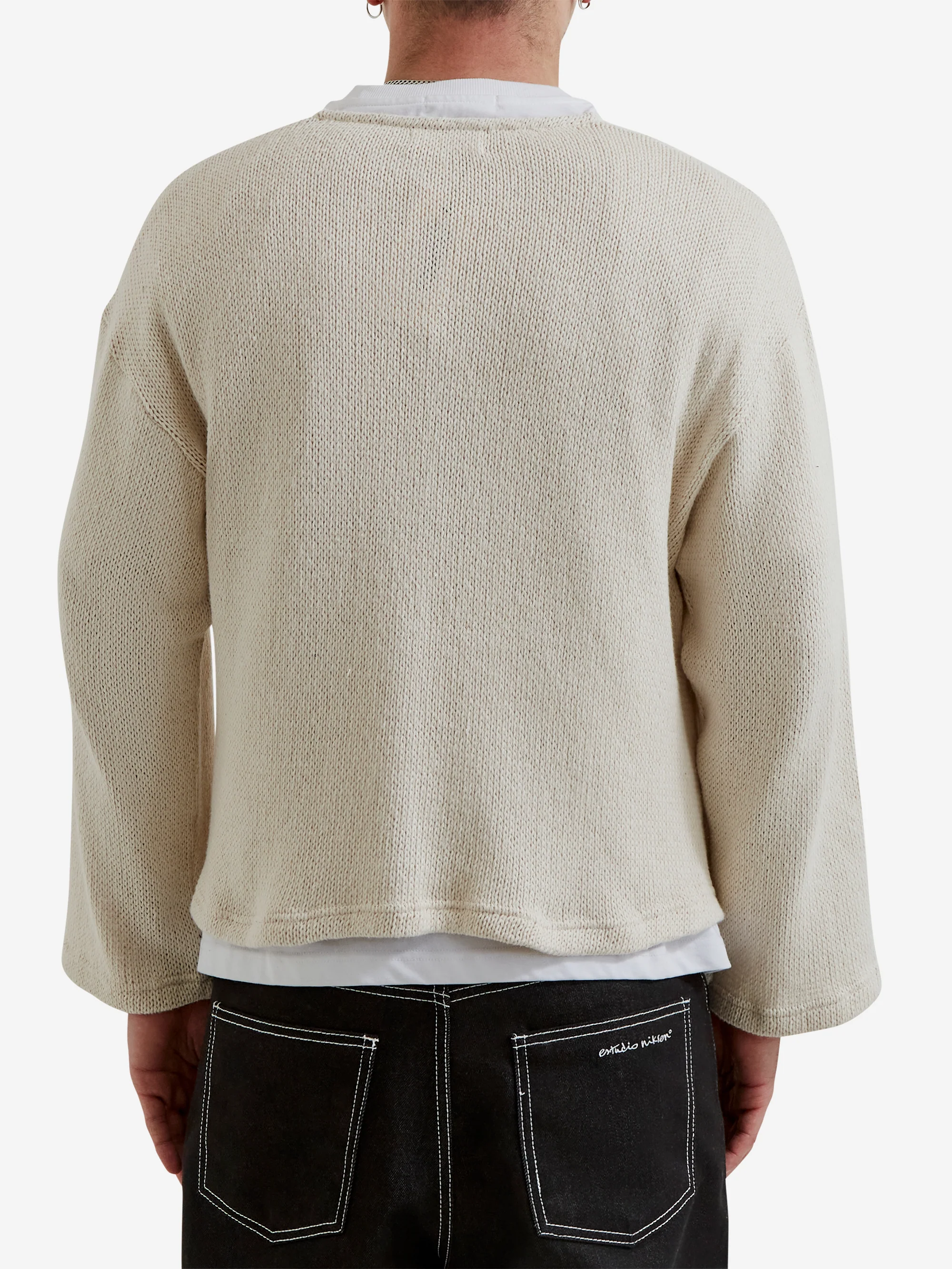 Estudio Niksen Crochet Boxy Sweater - Ivory - Image 6