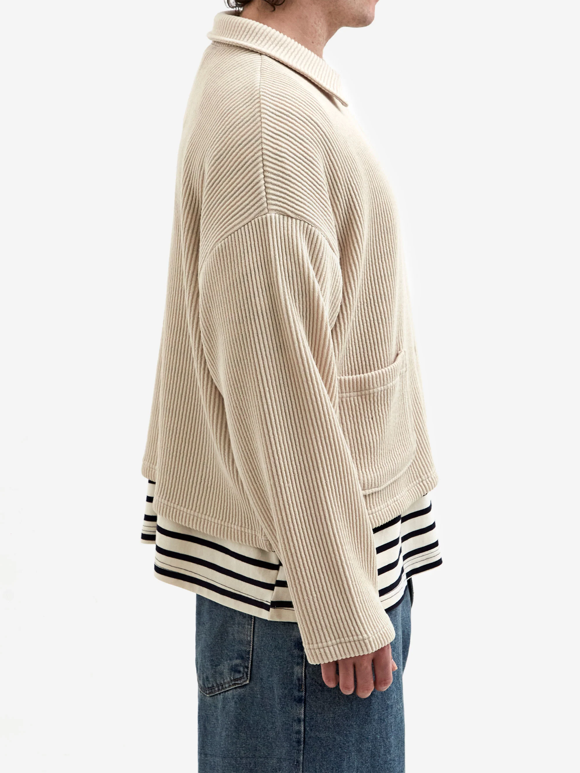 Estudio Niksen Double-Zip Pocket Sweater - Ivory - Image 6