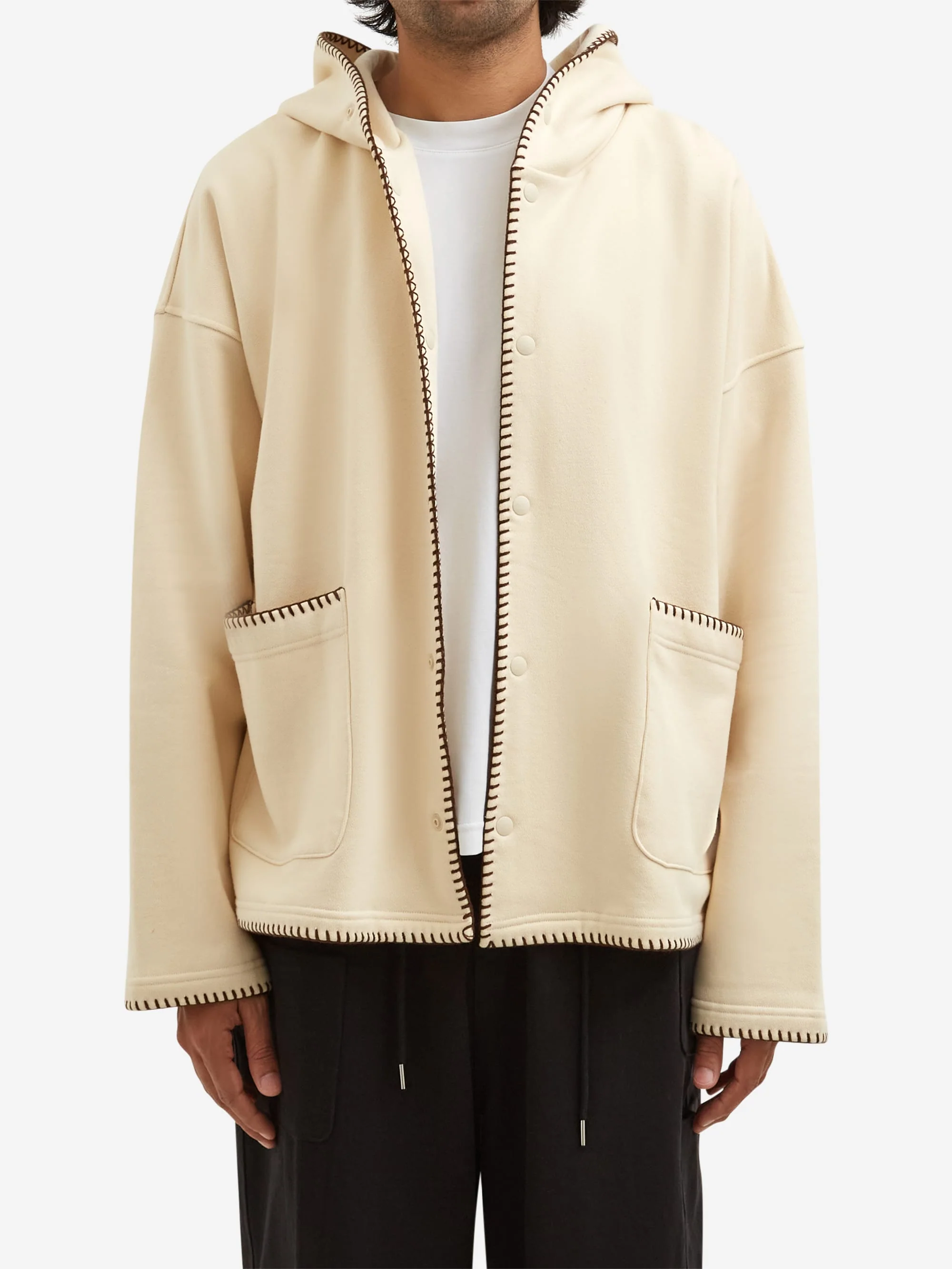 Estudio Niksen Embroidery Pocket Hoodie - Oatmeal - Image 2