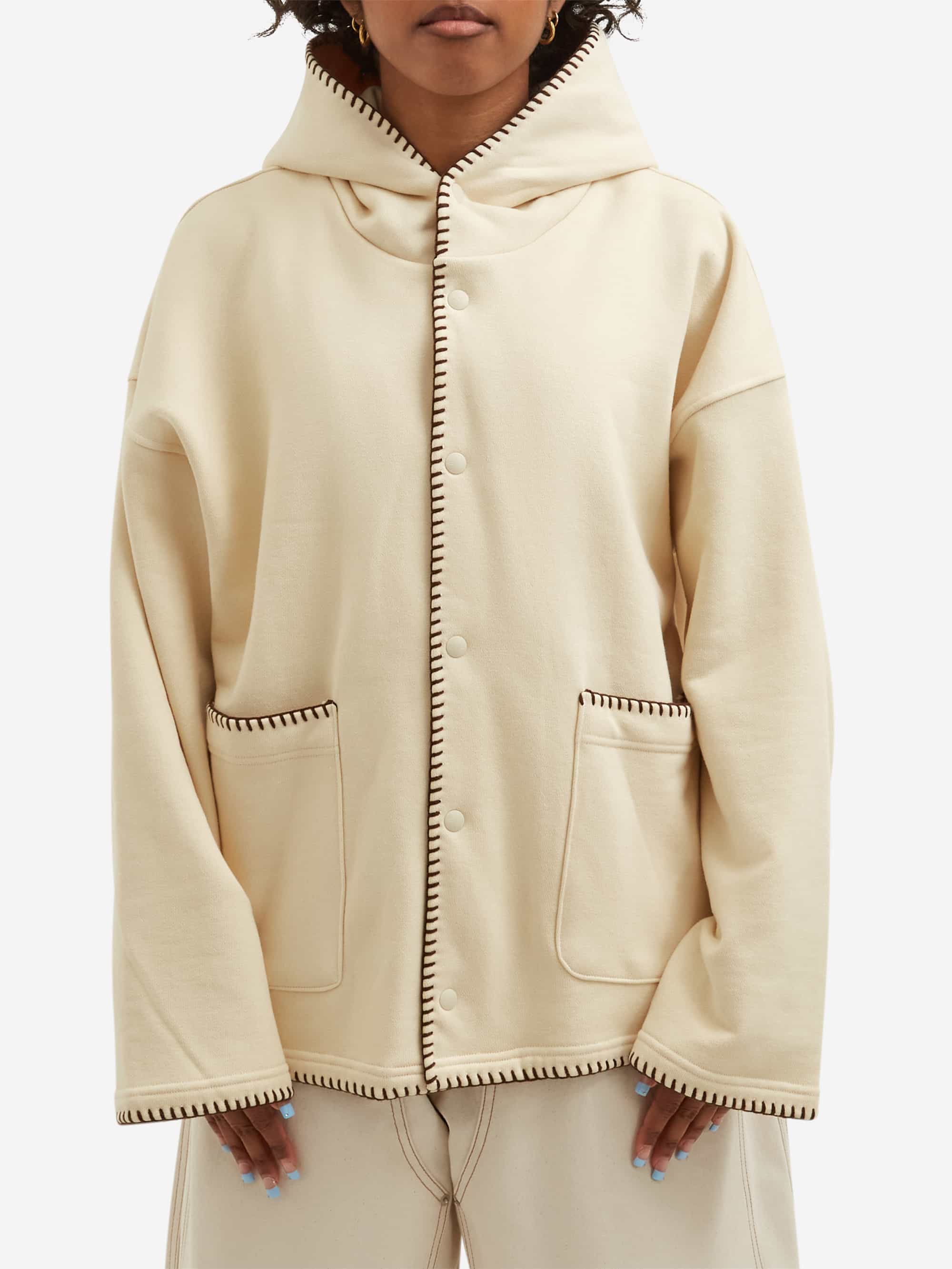 Estudio Niksen Embroidery Pocket Hoodie - Oatmeal - Image 5