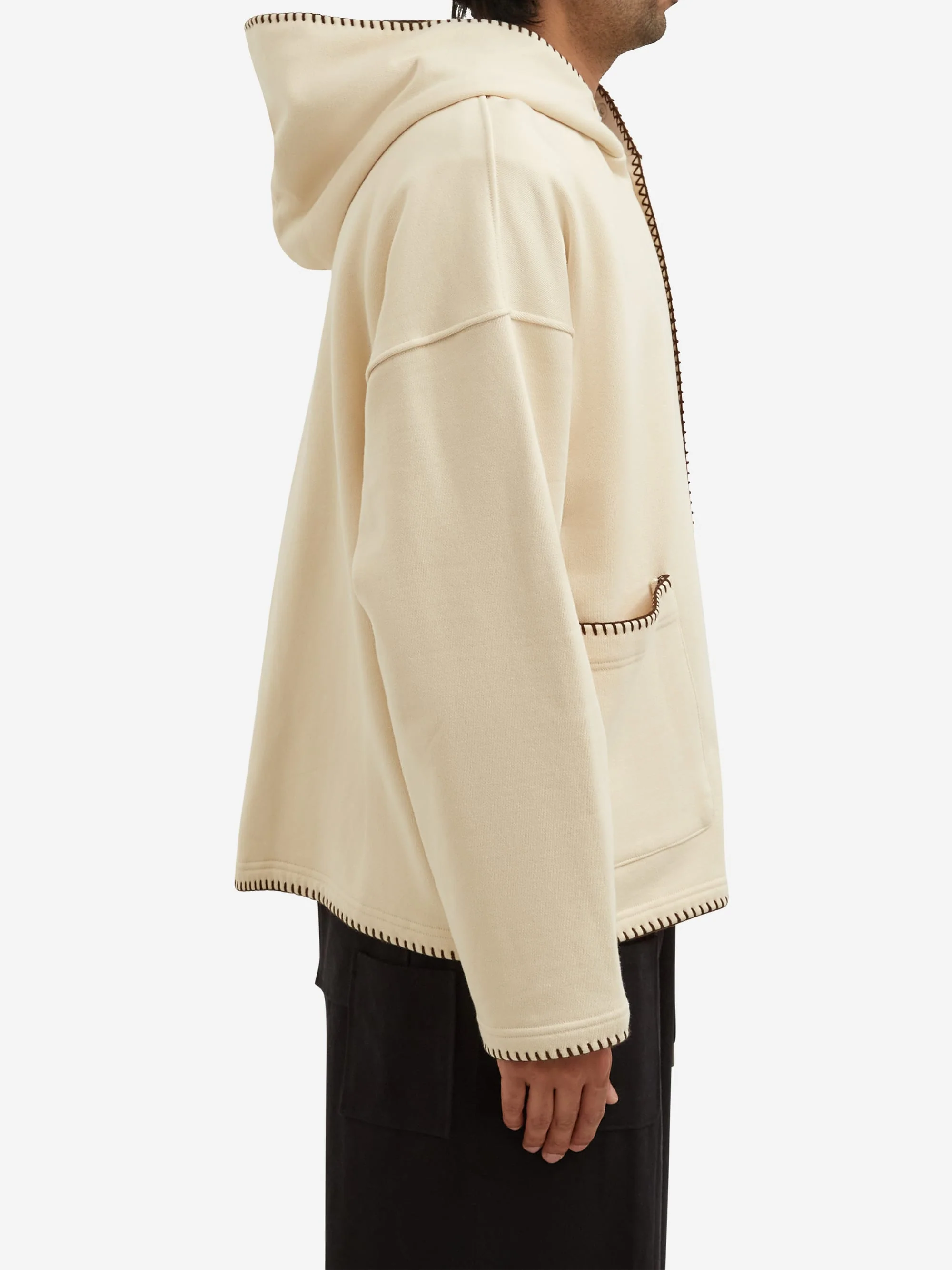 Estudio Niksen Embroidery Pocket Hoodie - Oatmeal - Image 6