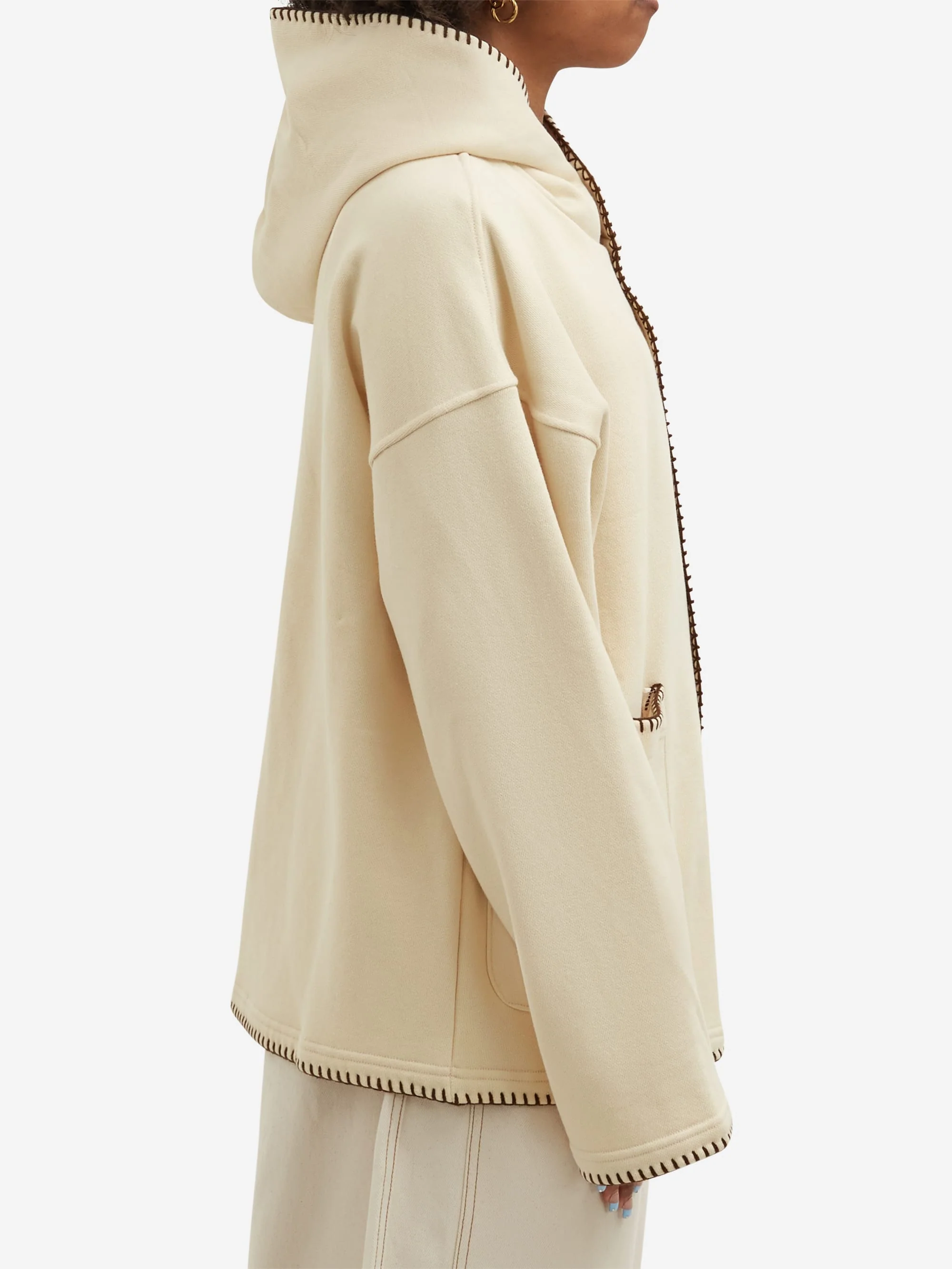 Estudio Niksen Embroidery Pocket Hoodie - Oatmeal - Image 7