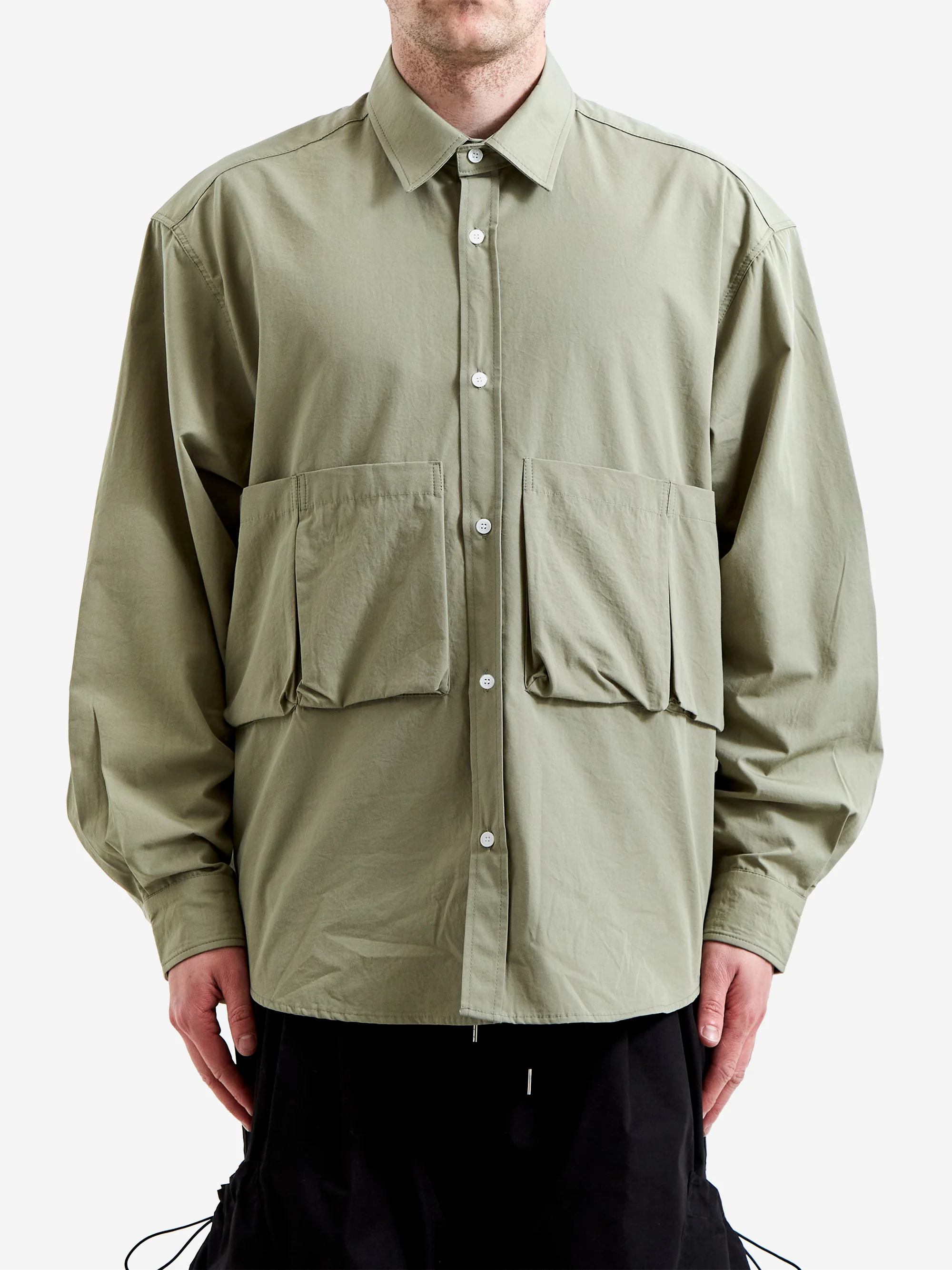 Estudio Niksen Five-Pocket Button Shirt - Khaki - Image 2