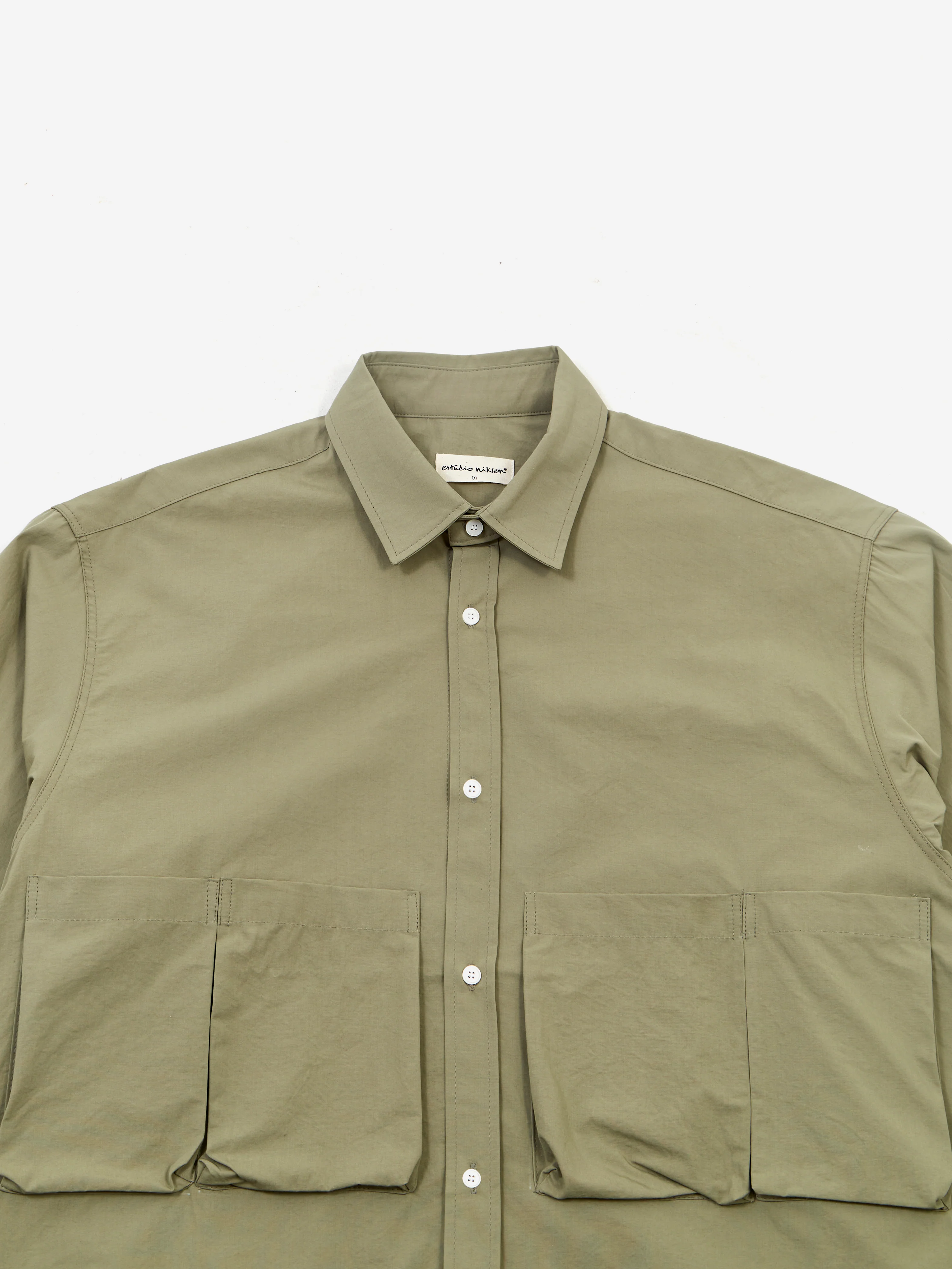 Estudio Niksen Five-Pocket Button Shirt - Khaki - Image 3