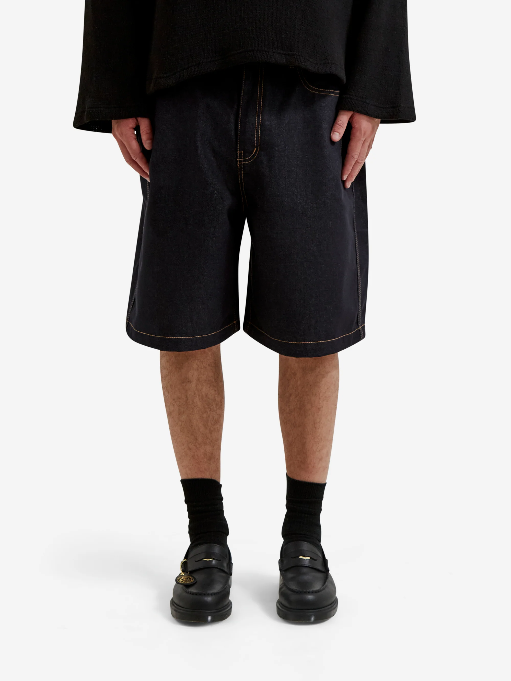 Estudio Niksen Half-Dart Denim Shorts - Indigo - Image 2
