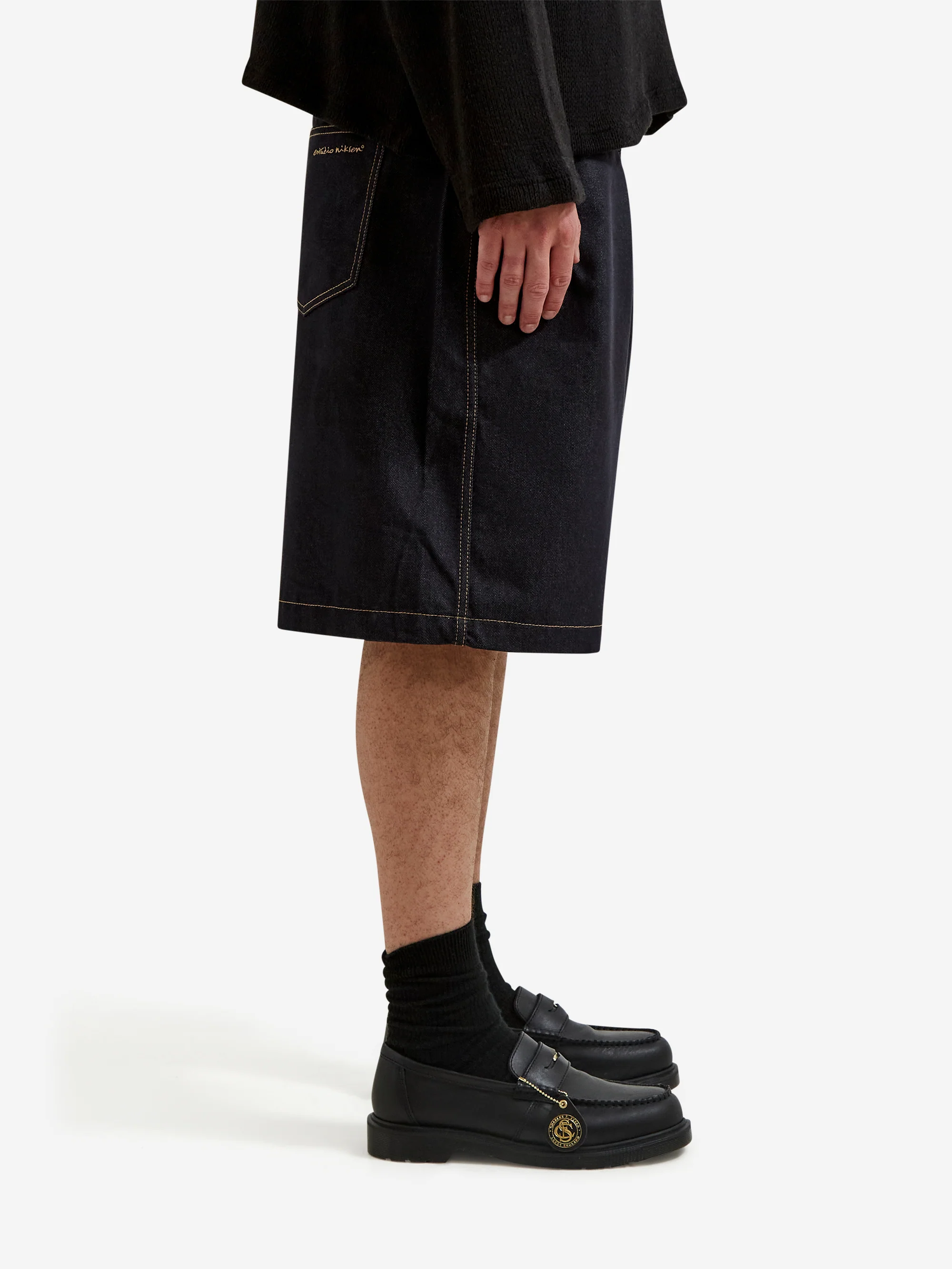 Estudio Niksen Half-Dart Denim Shorts - Indigo - Image 6