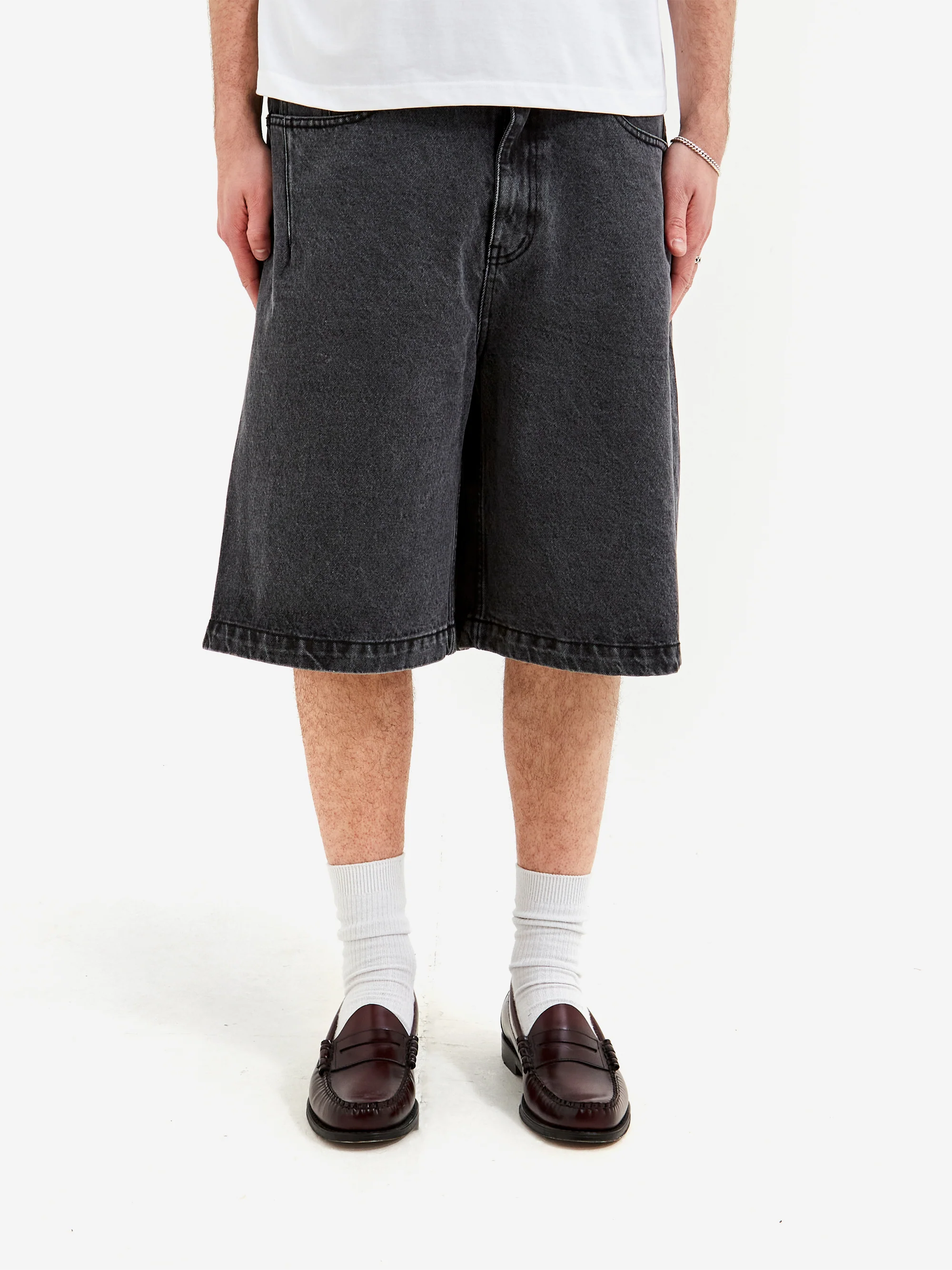Estudio Niksen Half Dart Denim Shorts - Black - Image 2