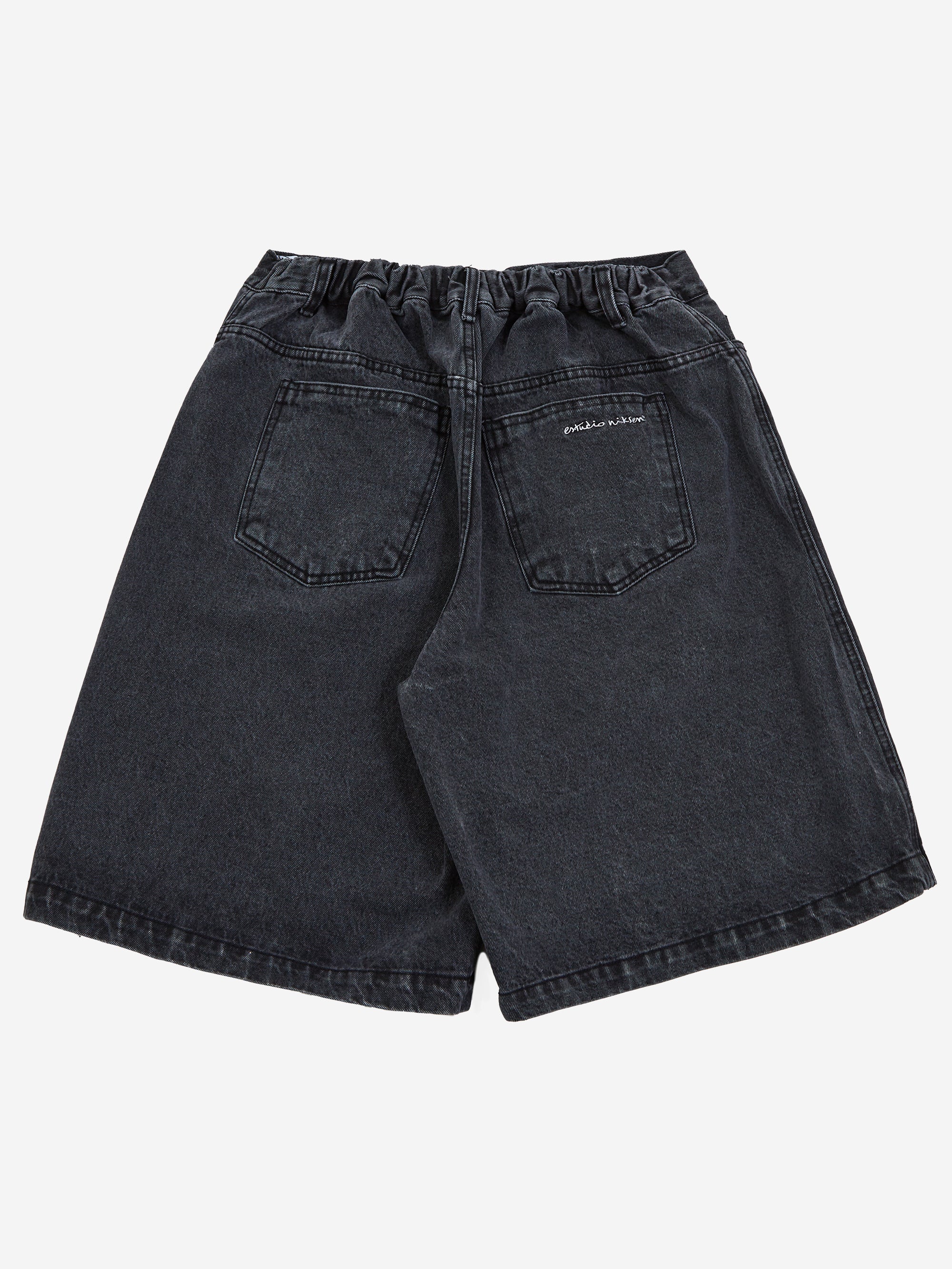 Estudio Niksen Half Dart Denim Shorts - Black - Image 4