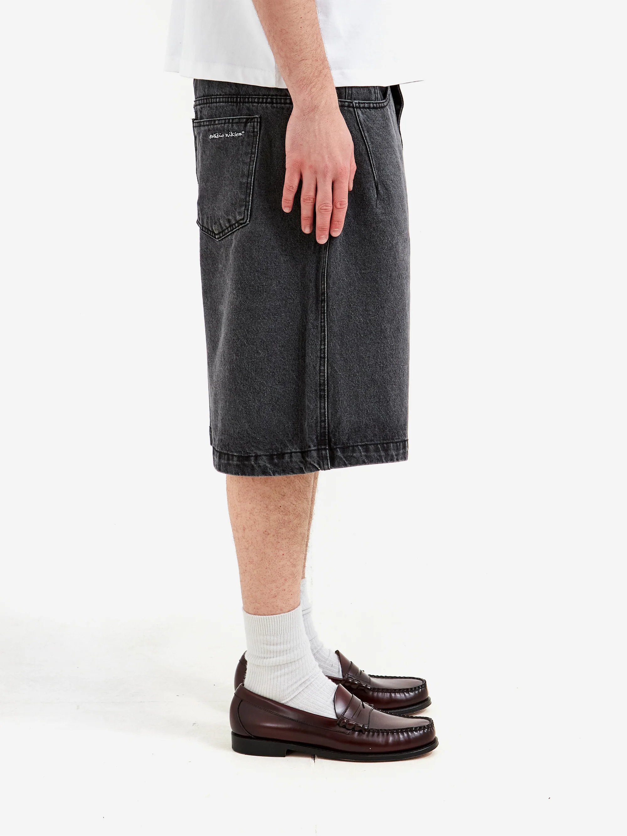 Estudio Niksen Half Dart Denim Shorts - Black - Image 5