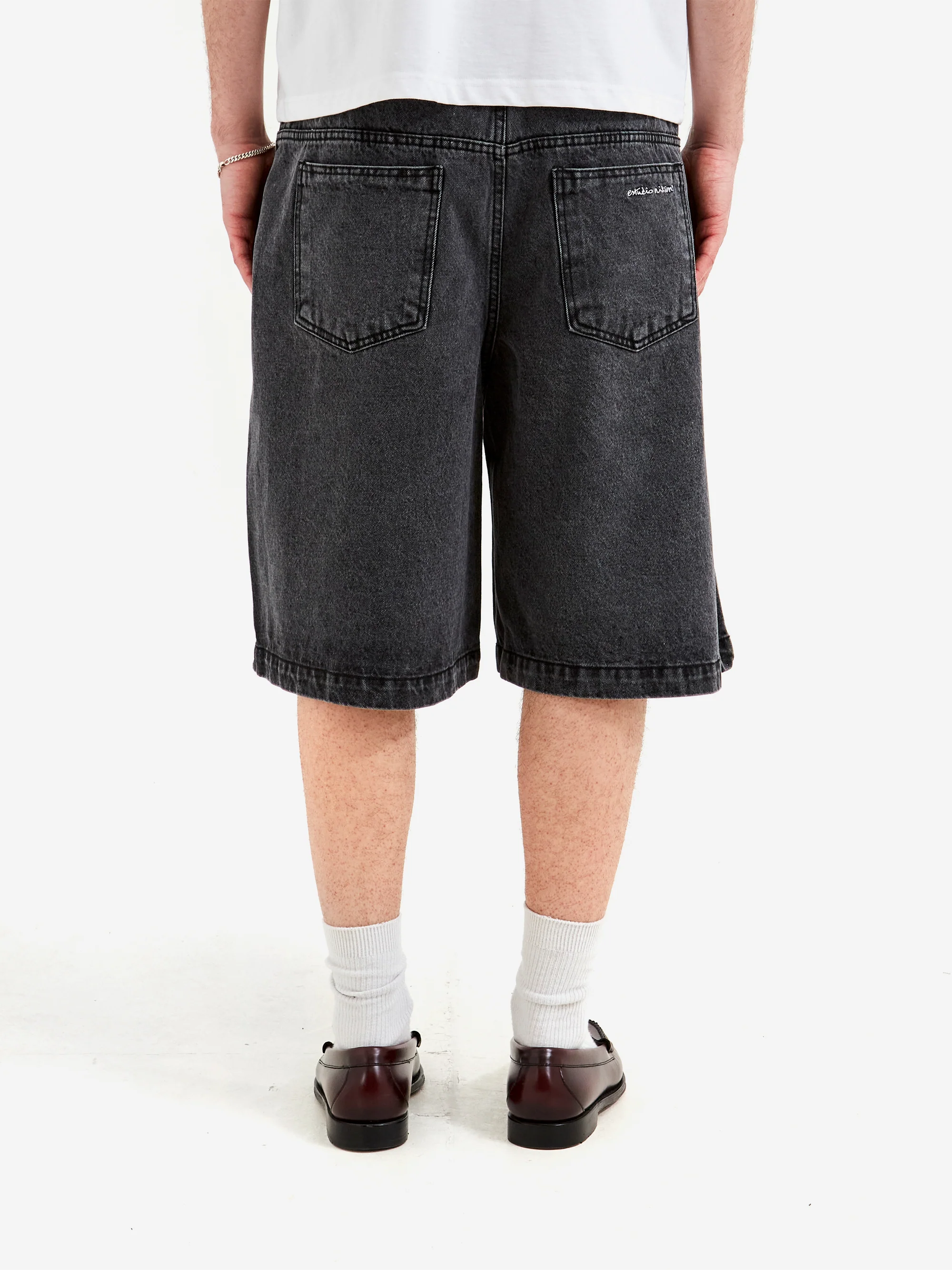 Estudio Niksen Half Dart Denim Shorts - Black - Image 6