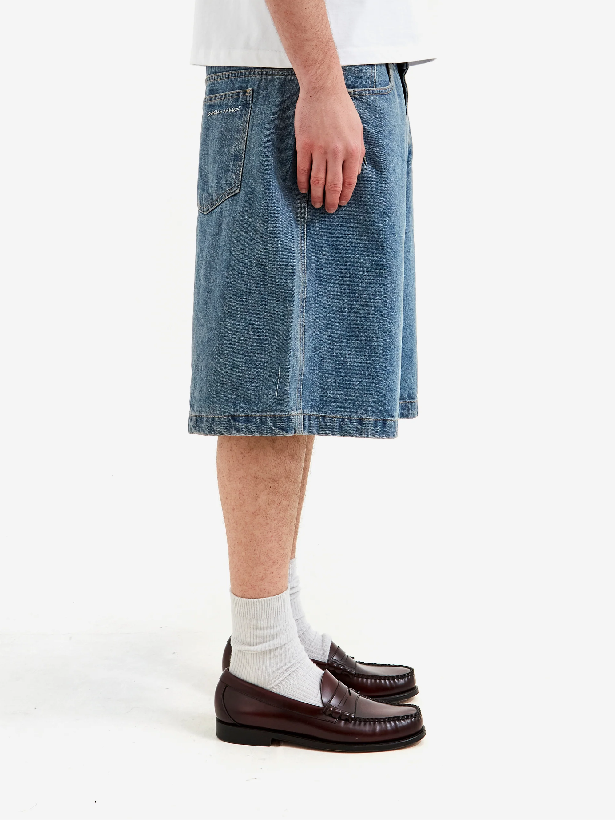 Estudio Niksen Half Dart Denim Shorts - Blue - Image 5