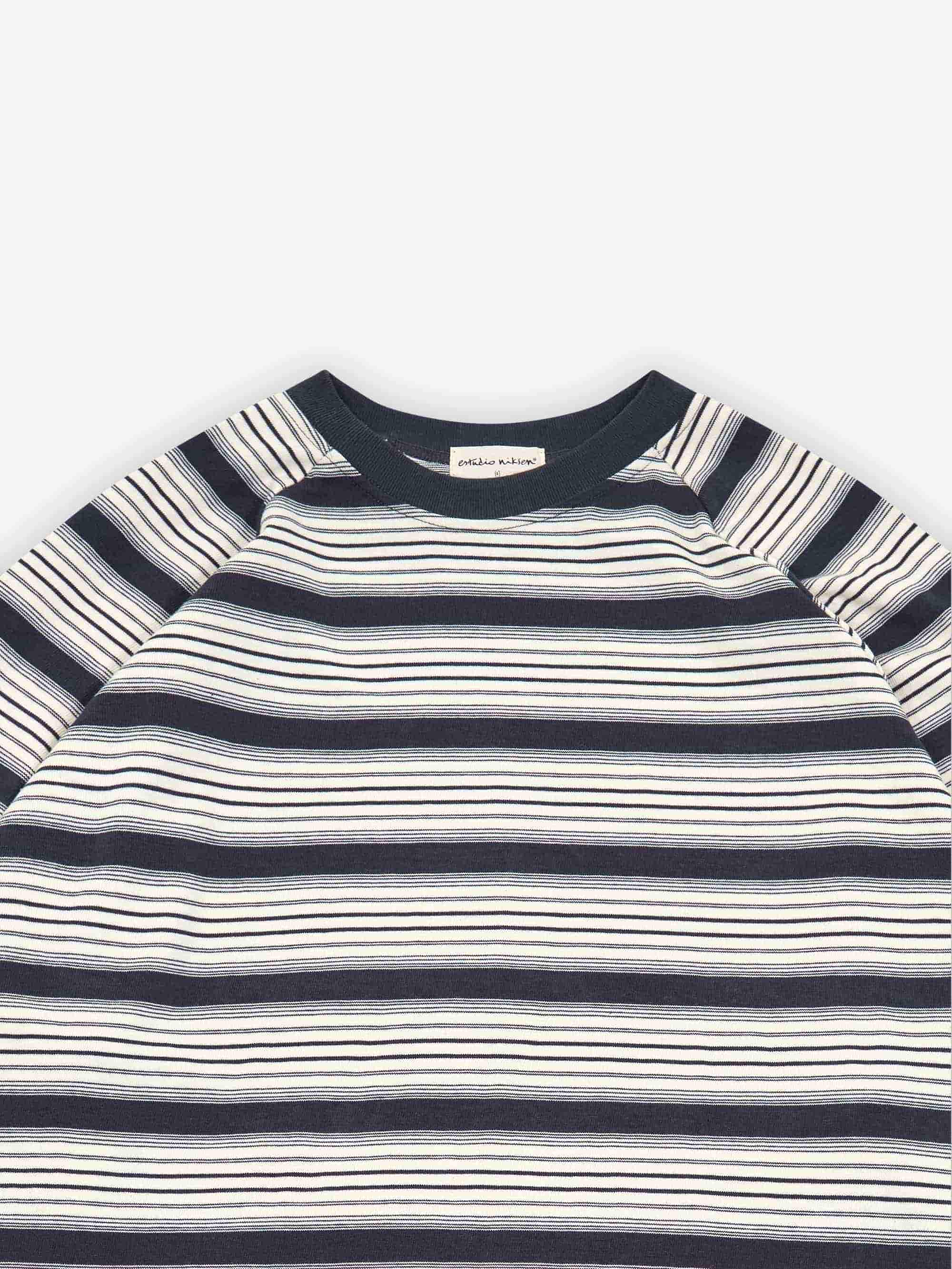 Estudio Niksen Longsleeve Layered Tee - Blue Stripe - Image 2