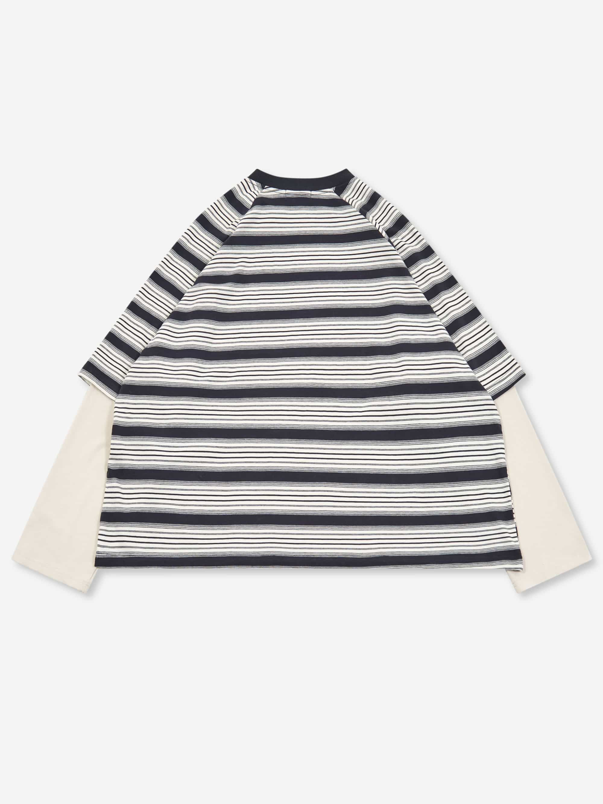 Estudio Niksen Longsleeve Layered Tee - Blue Stripe - Image 3