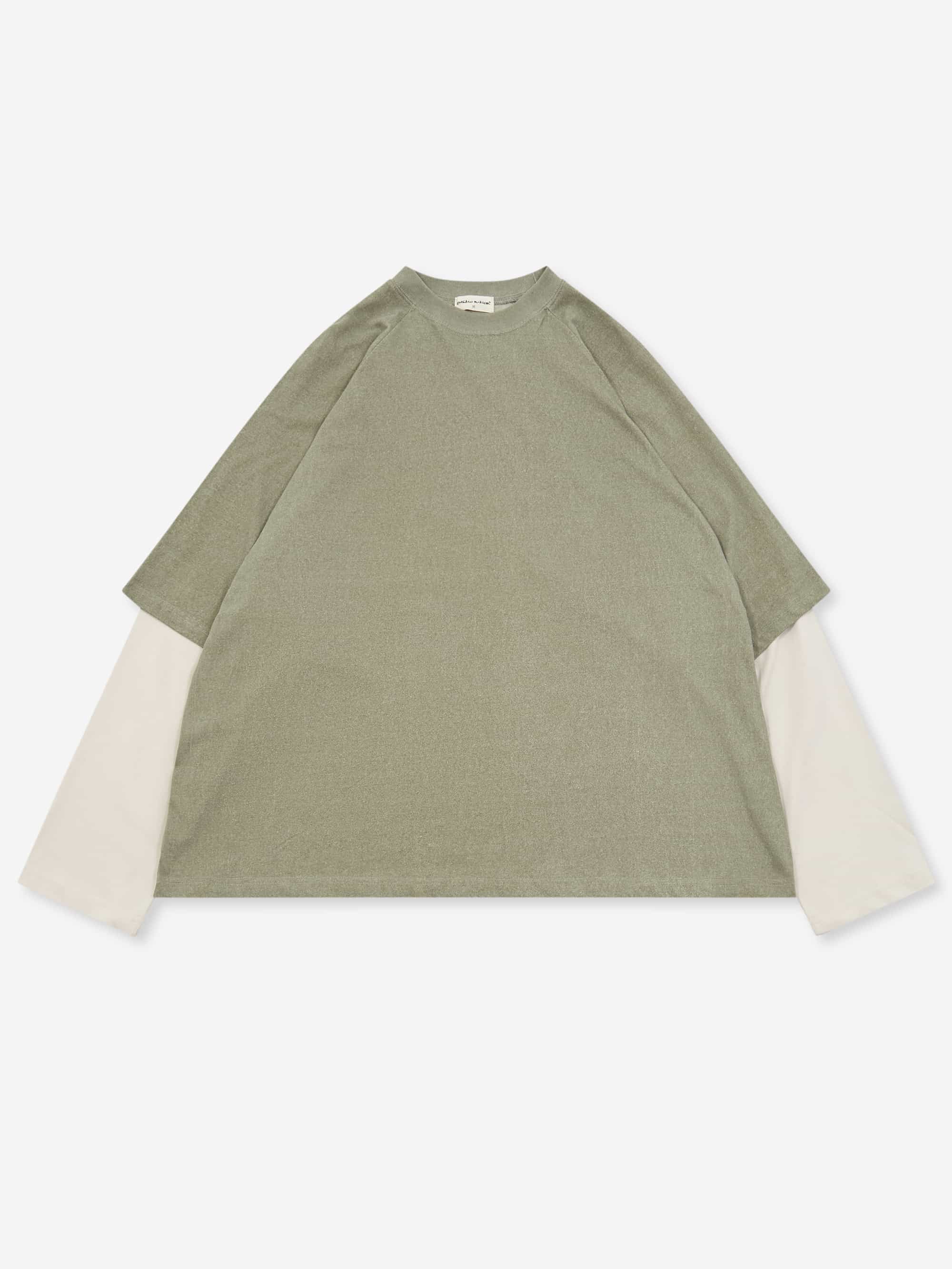 Estudio Niksen Longsleeve Layered Tee - Khaki Ivory