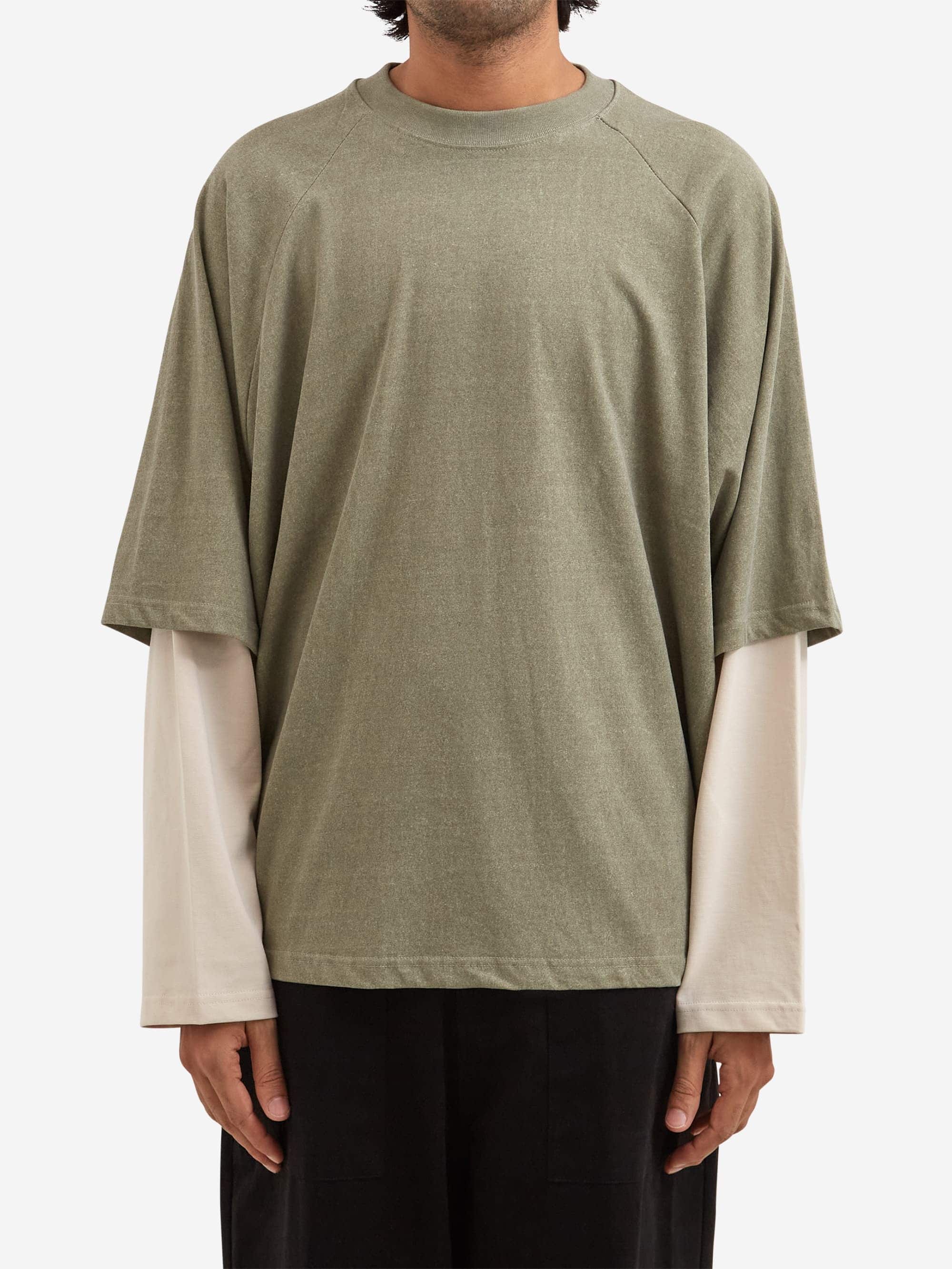 Estudio Niksen Longsleeve Layered Tee - Khaki Ivory - Image 2