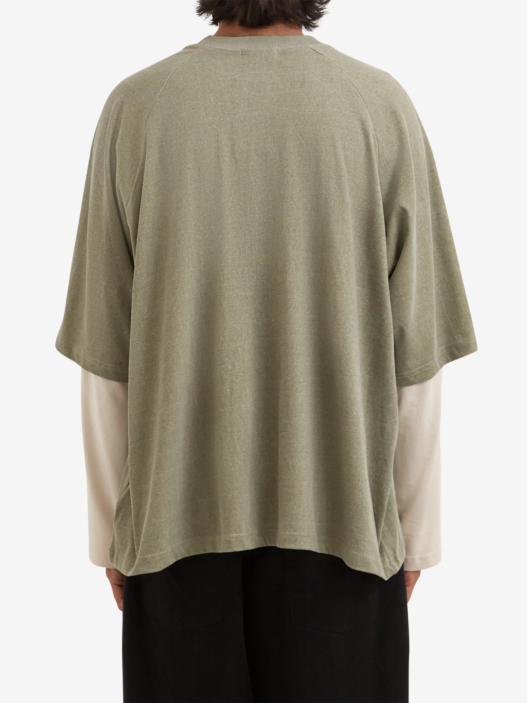 Estudio Niksen Longsleeve Layered Tee - Khaki Ivory - Image 6