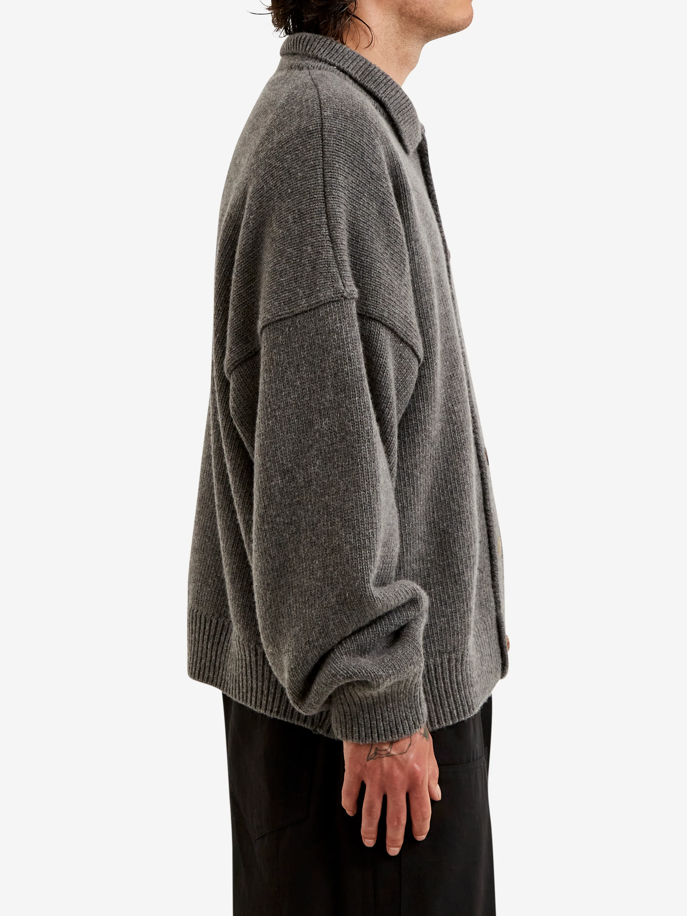 Estudio Niksen Mismatch Button Cardigan - Charcoal - Image 6