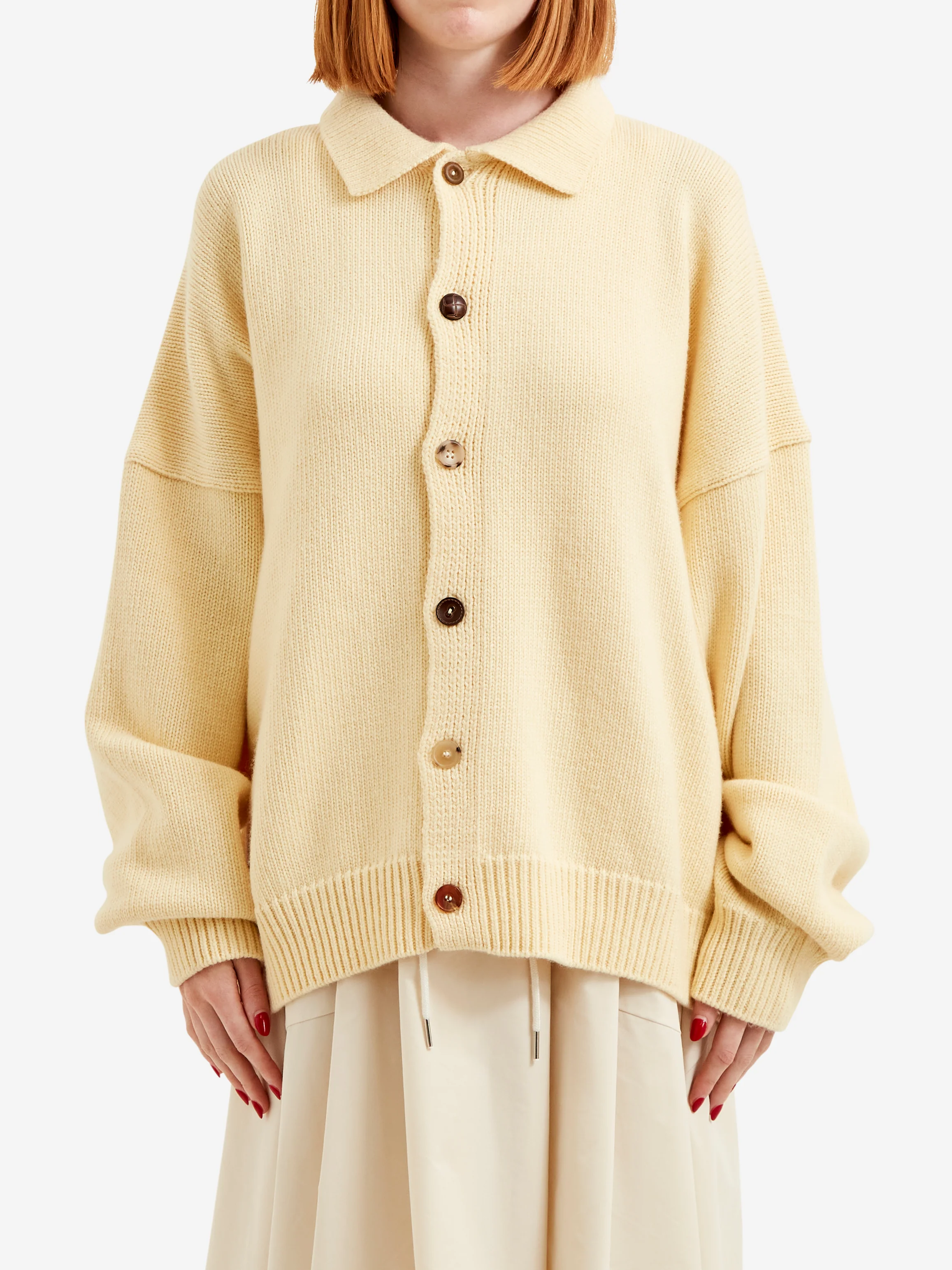 Estudio Niksen Mismatch Button Cardigan W - Yellow