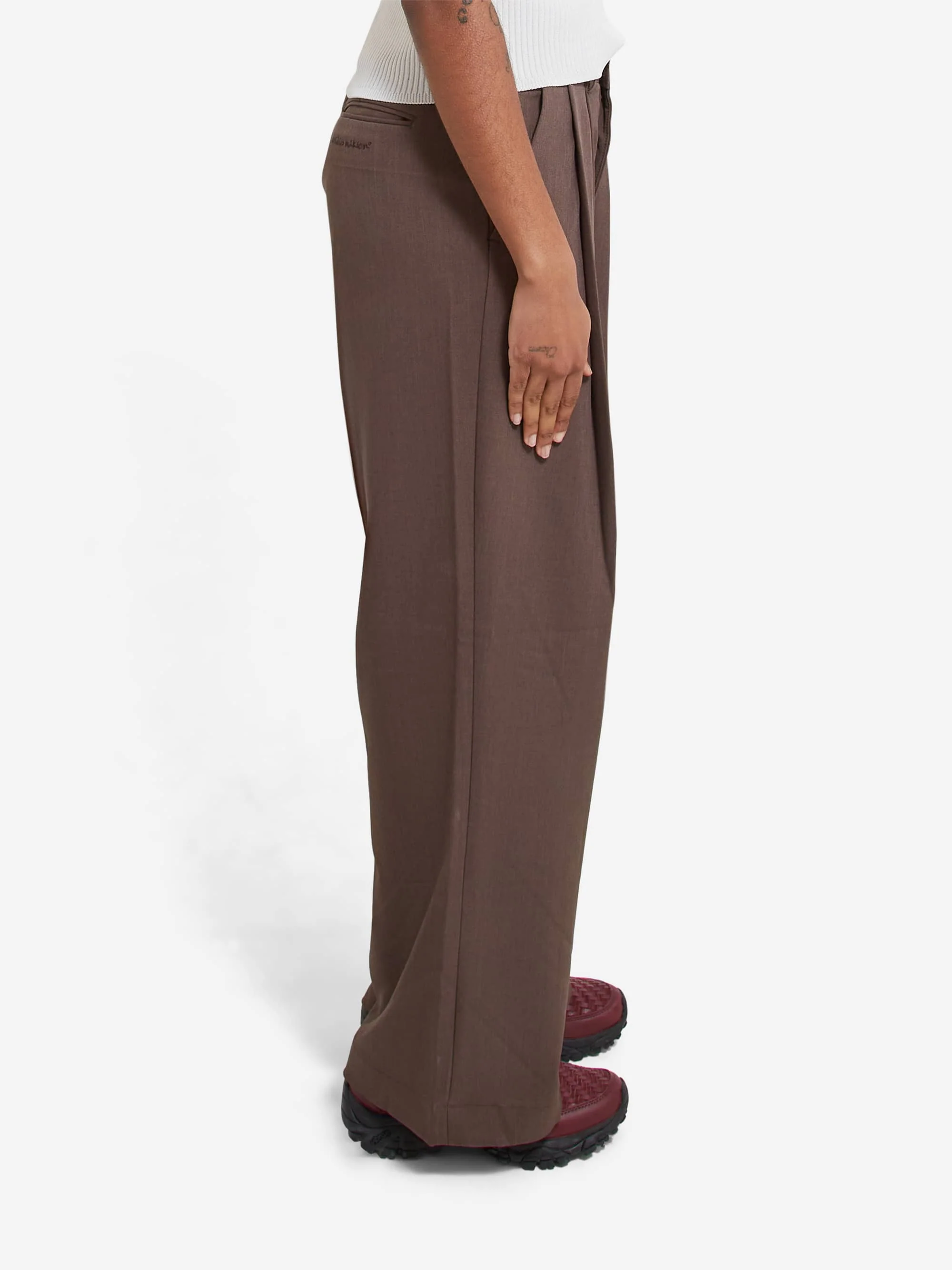 Estudio Niksen Pintuck Maxi Trousers W - Brown - Image 2